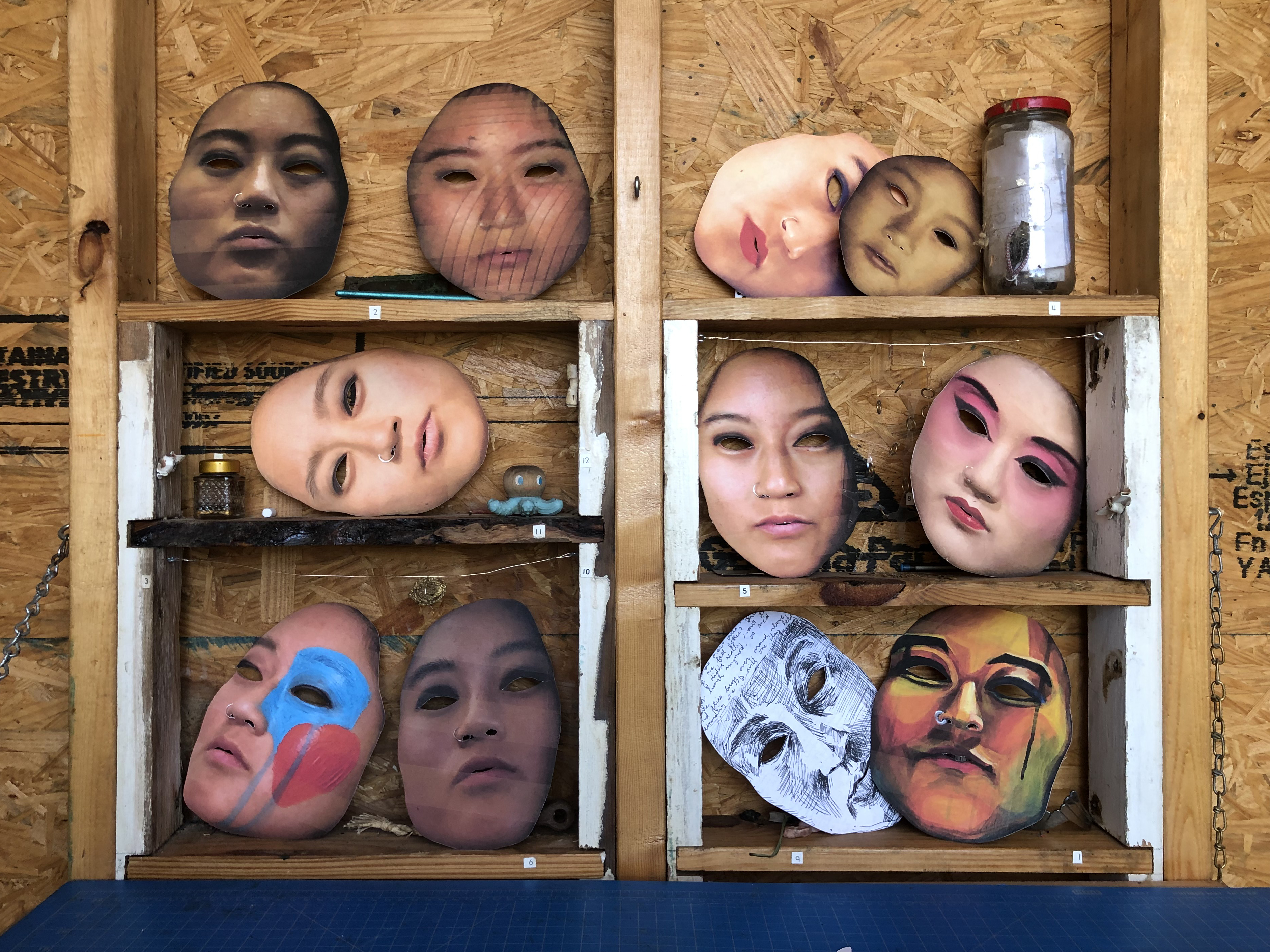 Details from Bz Zhang, 丢脸 diūliǎn / lose face series while artist-in-residence at Art Farm (Marquette, Nebraska), 2022. 