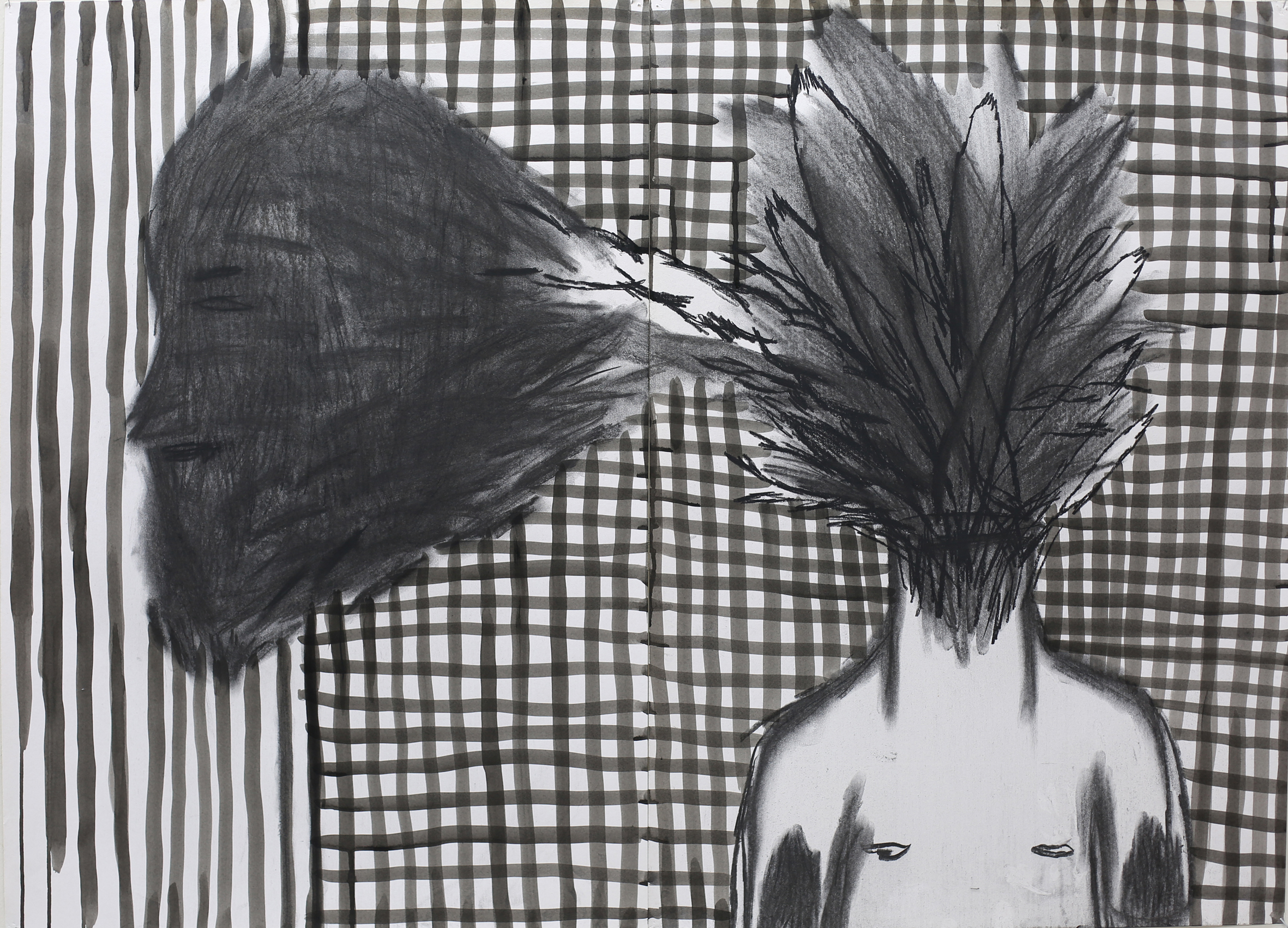 untiitle_charcoal, acrylic on paper_87x146cm_2014  