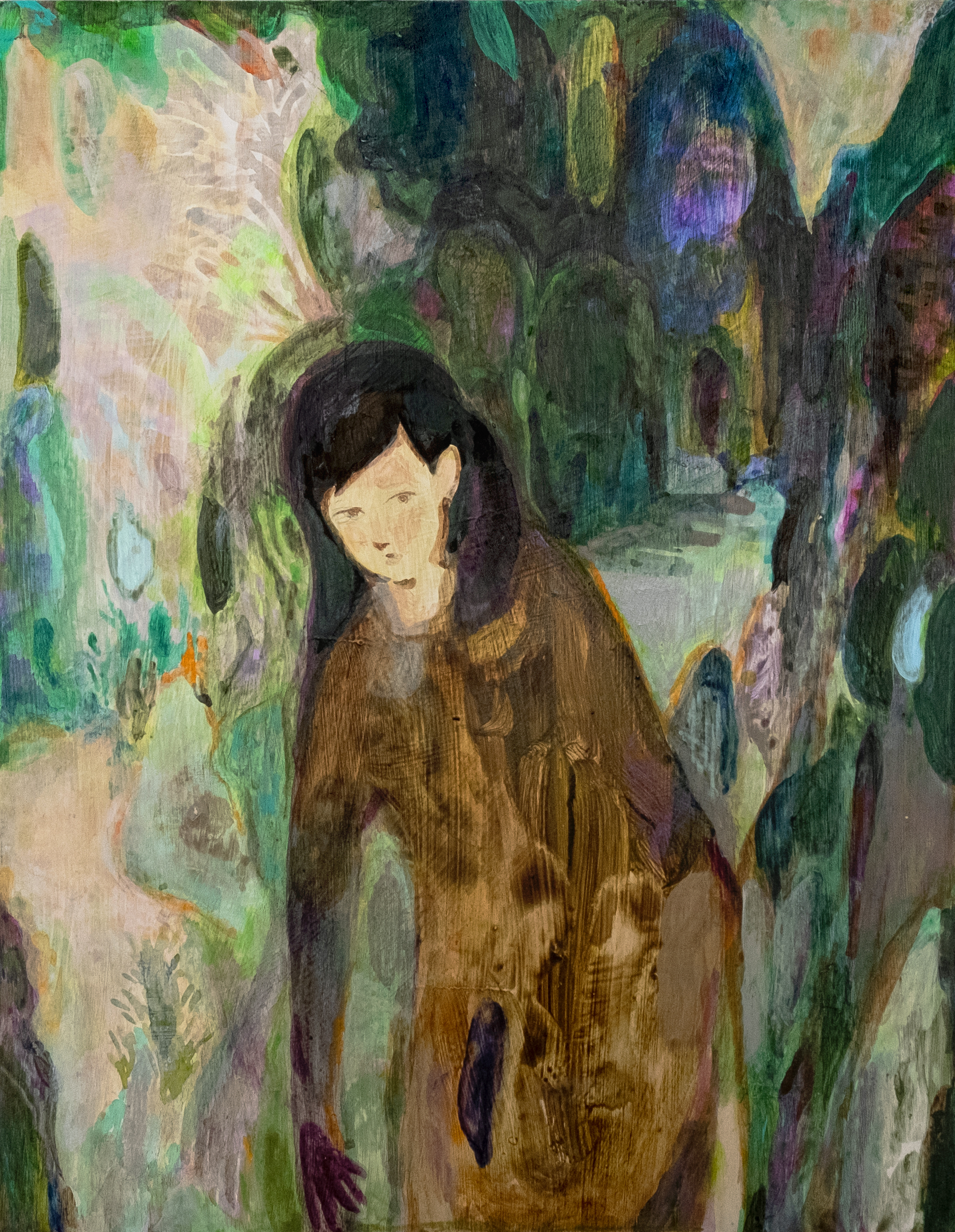 Koshiro Akiyama To the Forest, 2021Acrylic and Ink on Board46 x 35.5 cm