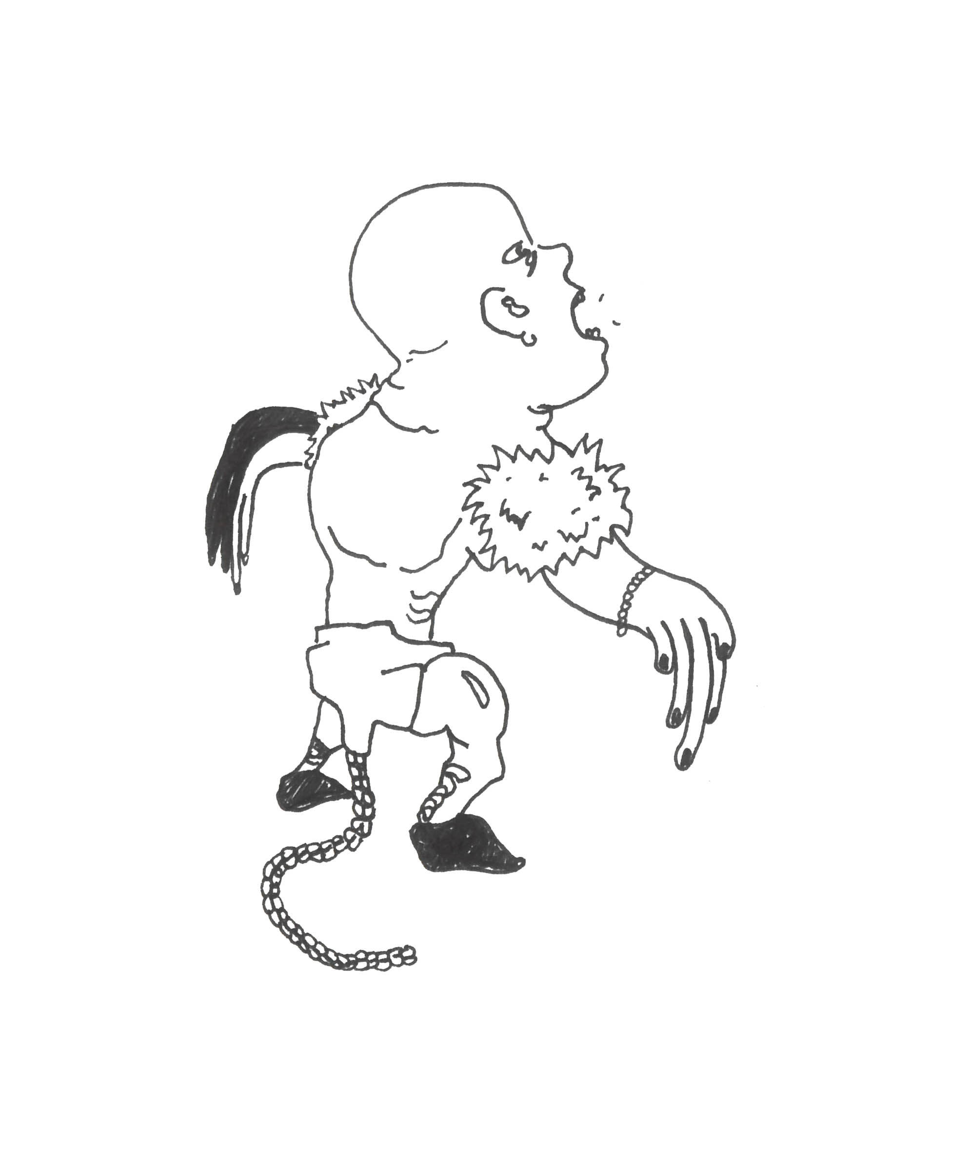 mutated humanoid screaming in pain