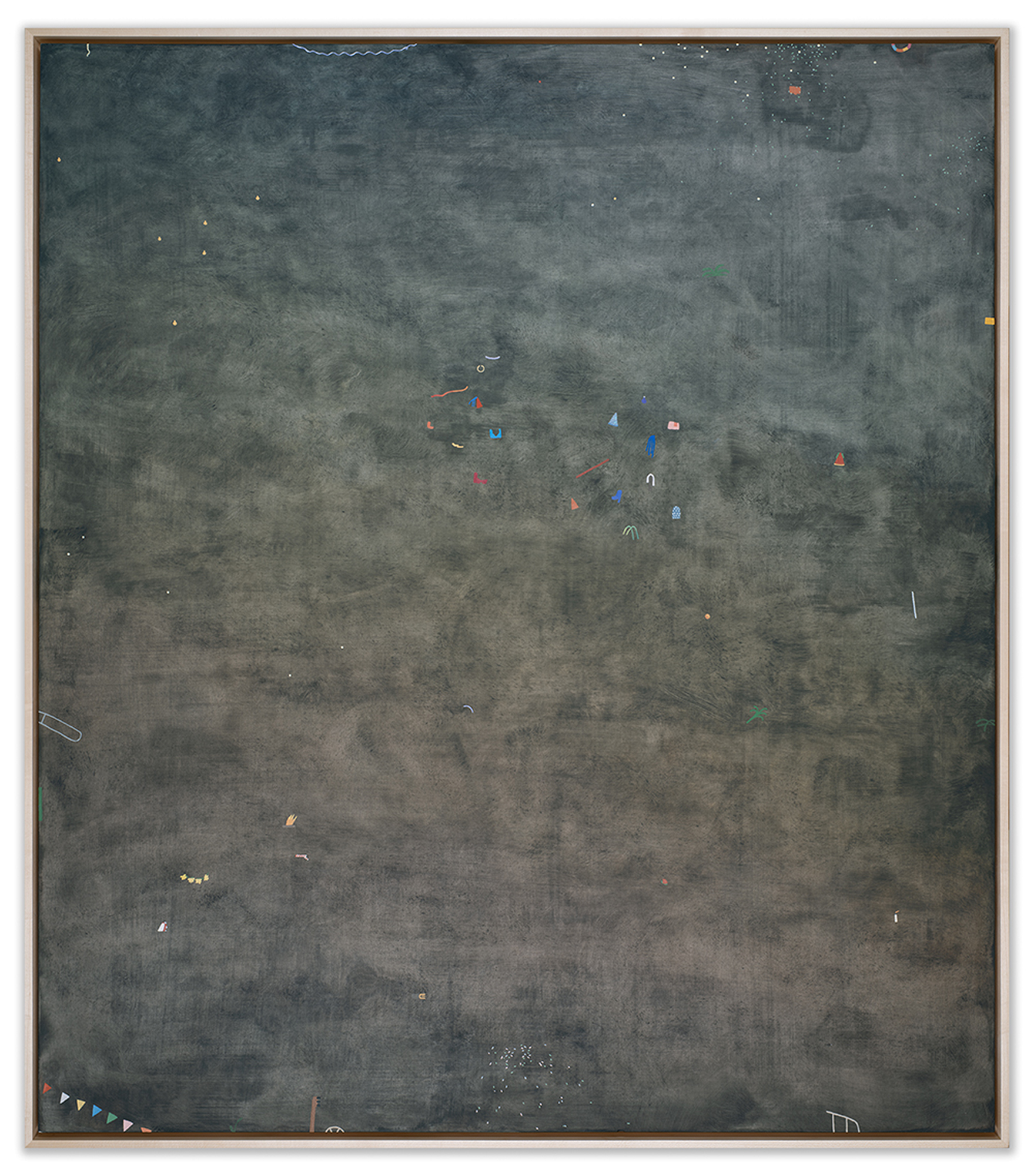 Tambourine, Pennant Flags, Bannister, Belt, 48 x 42", 2023