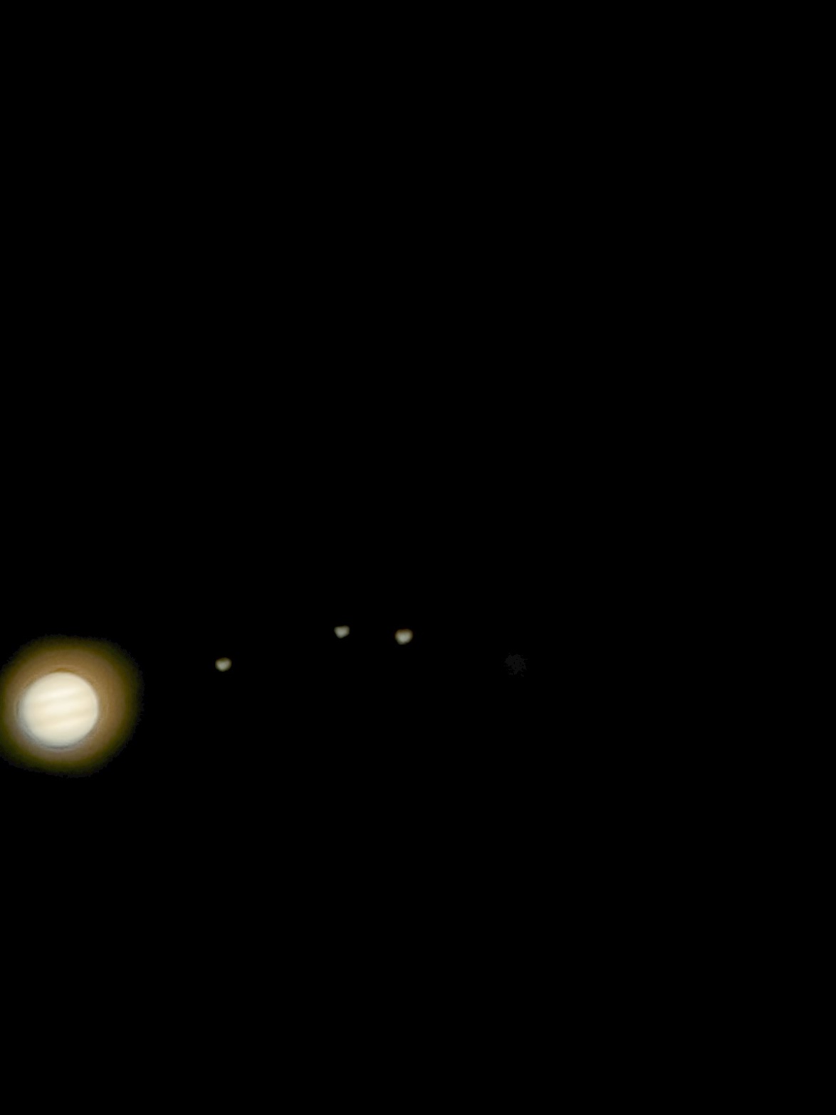 Jupiter and 3 of the 4 galilean moons