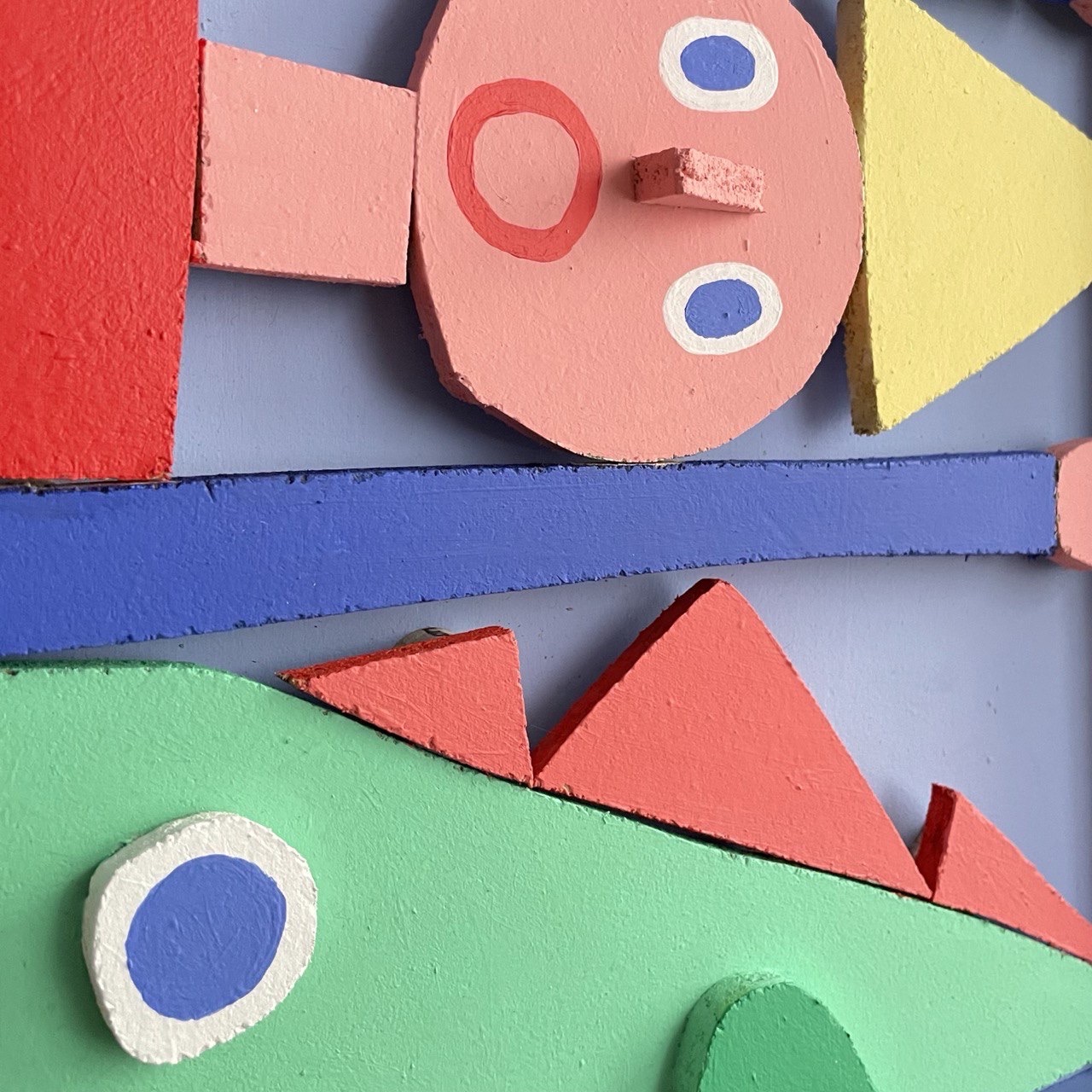 Box Crocodile (2021), Acrylics on Wood, 55 x 35cm