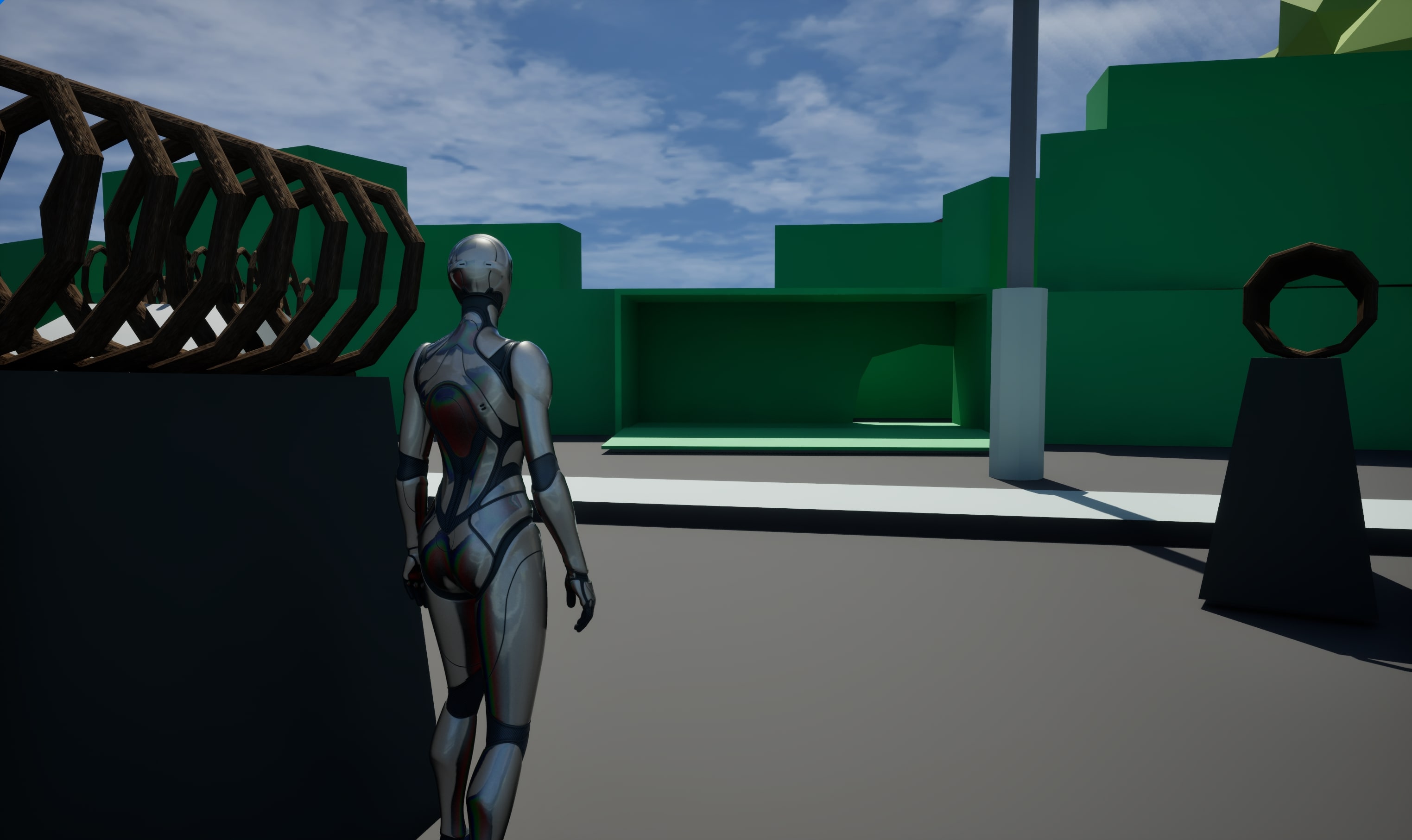4. Spots a gap in the container wall that may lead to the container yard.