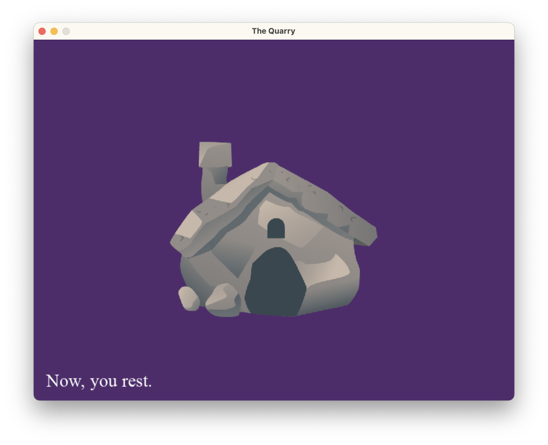 the quarry game screen - end