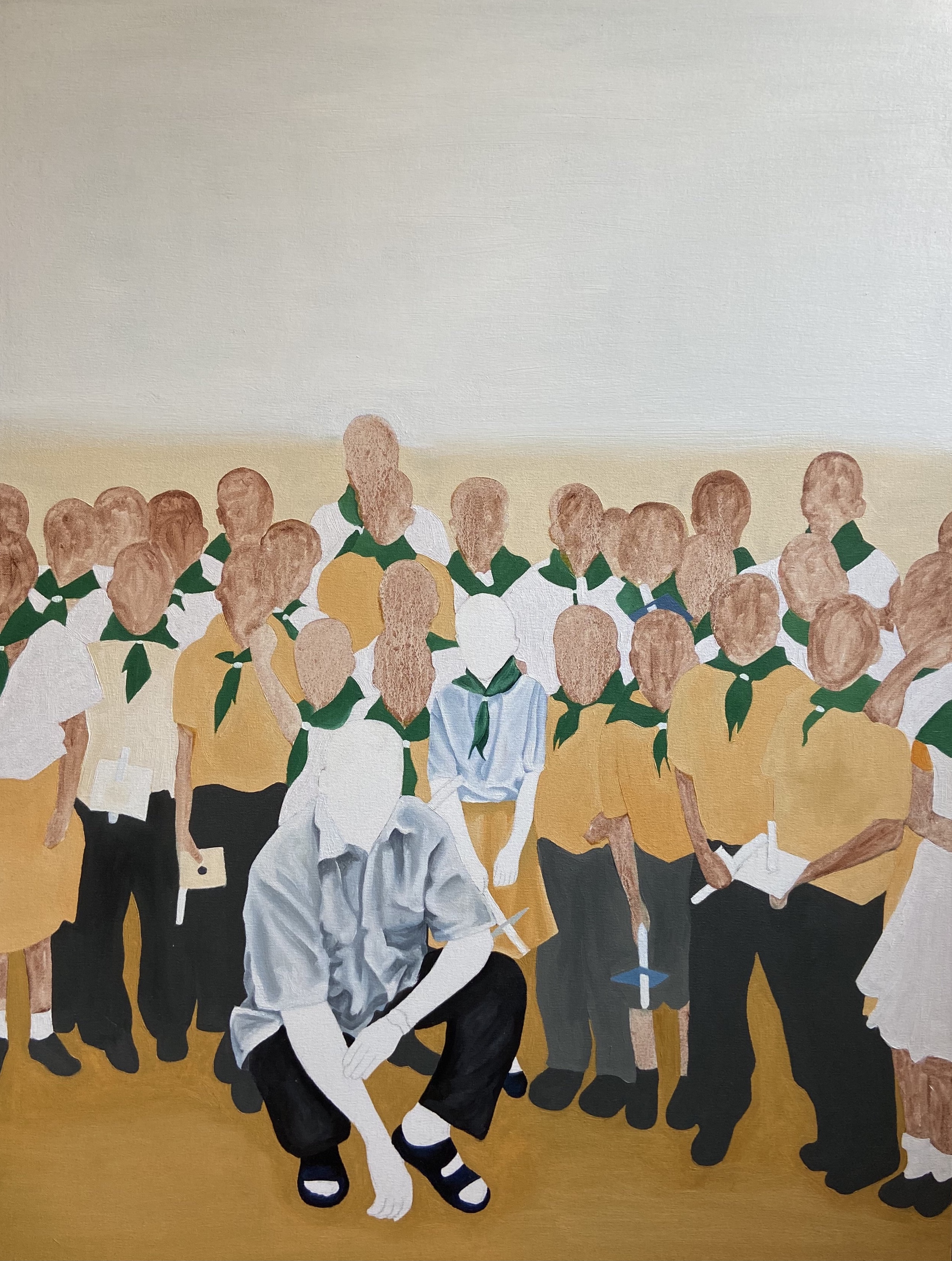 Matty Monethi, "Sunday Afternoons", 2021, oil and pencil on canvas, 120 x 90 cm