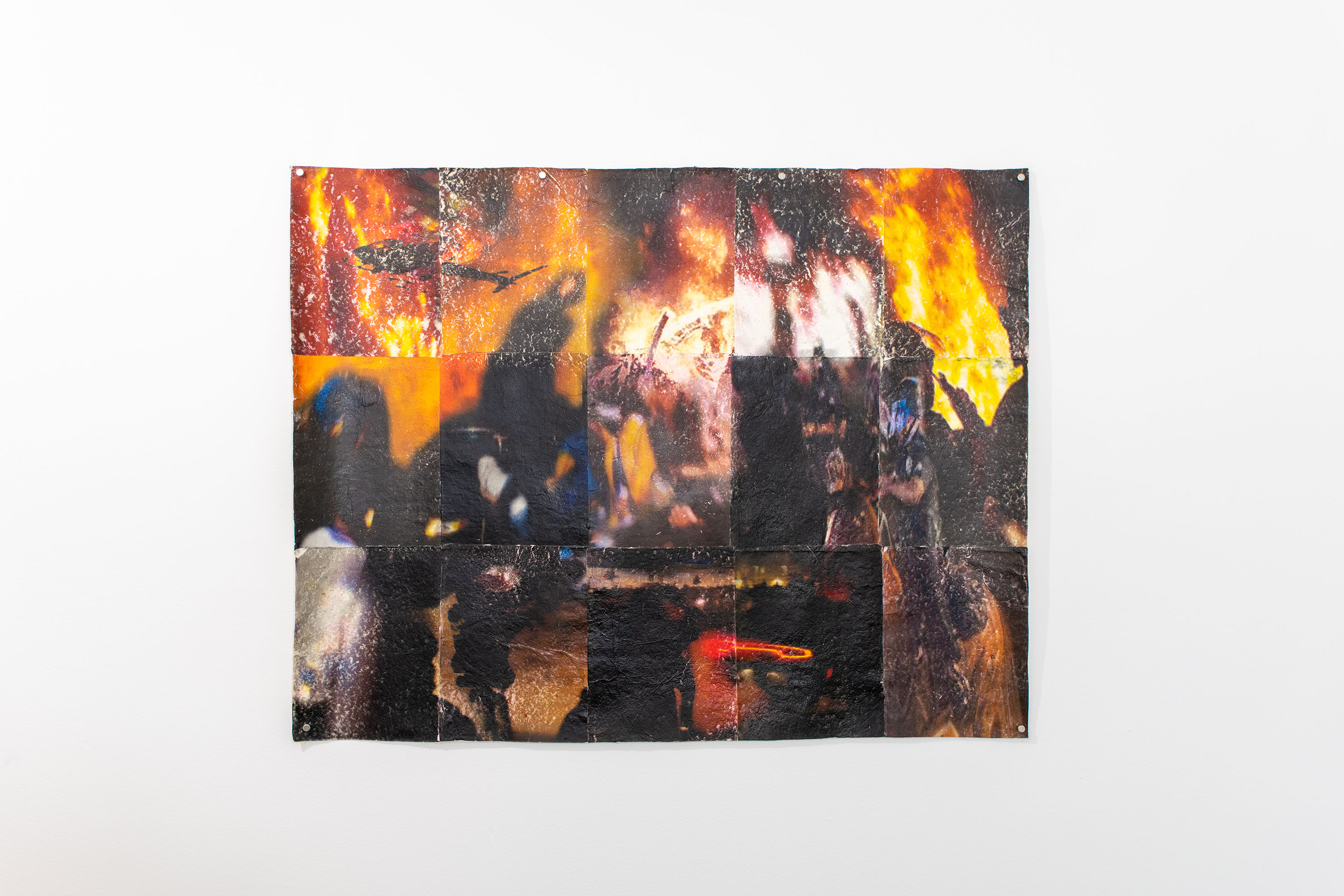 Joyride IV (The meantime is a nauseous thing), 2022, Laser-printed handmade paper on canvas, Charlotte Zhang