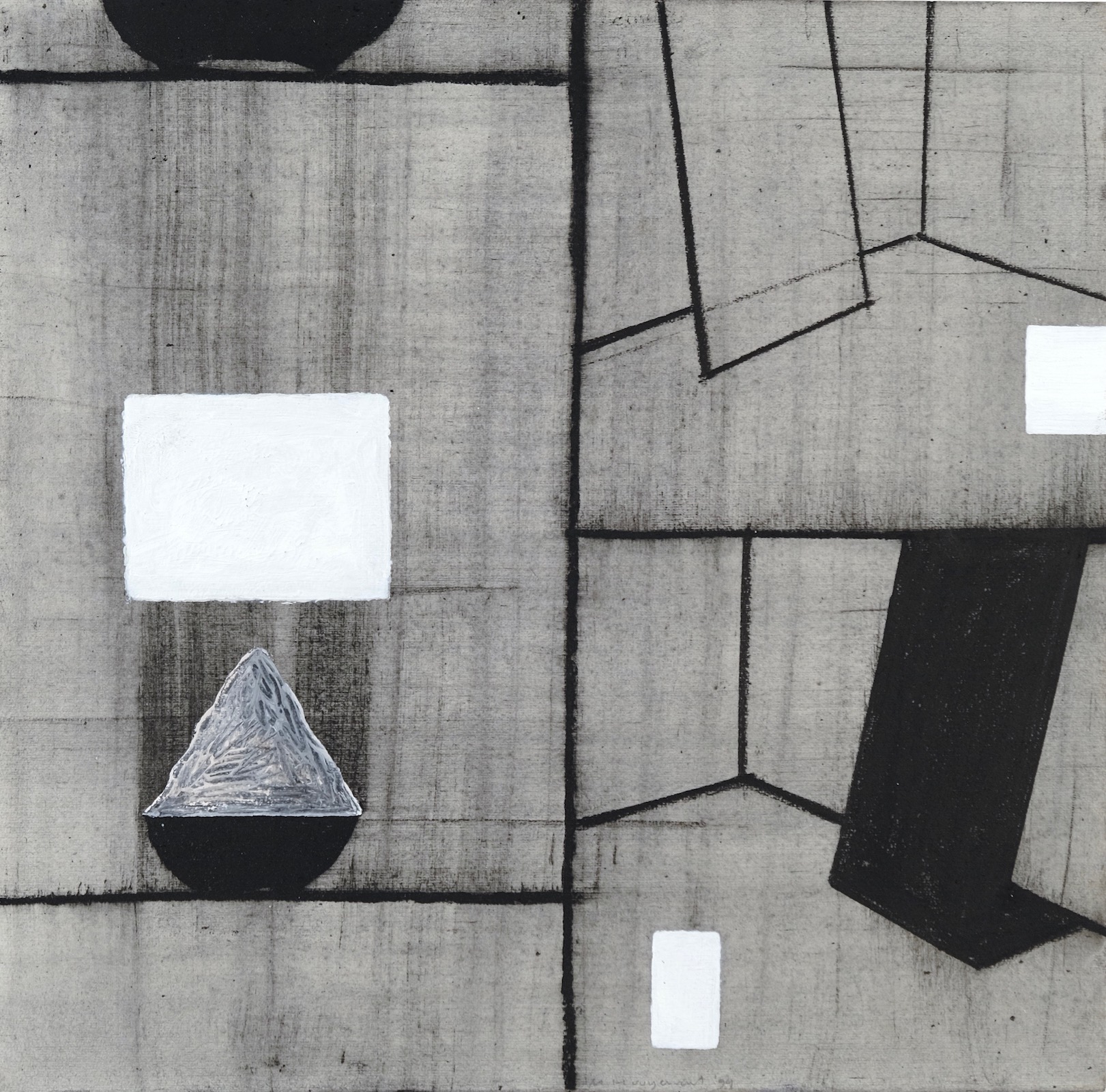 Untitled 1999, mixed media on paper, 34 x 35 cm