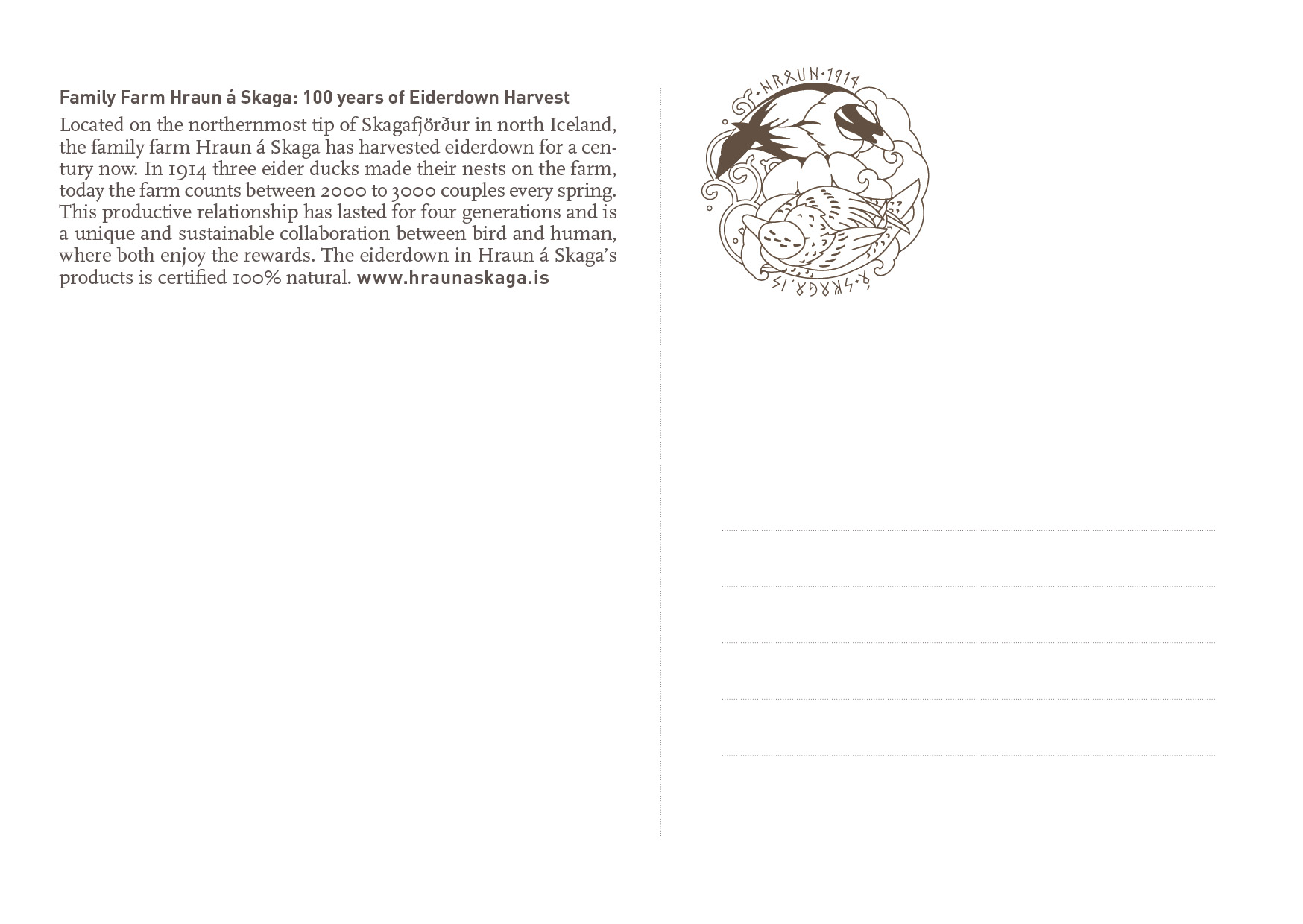 Hraun postcard, Back.