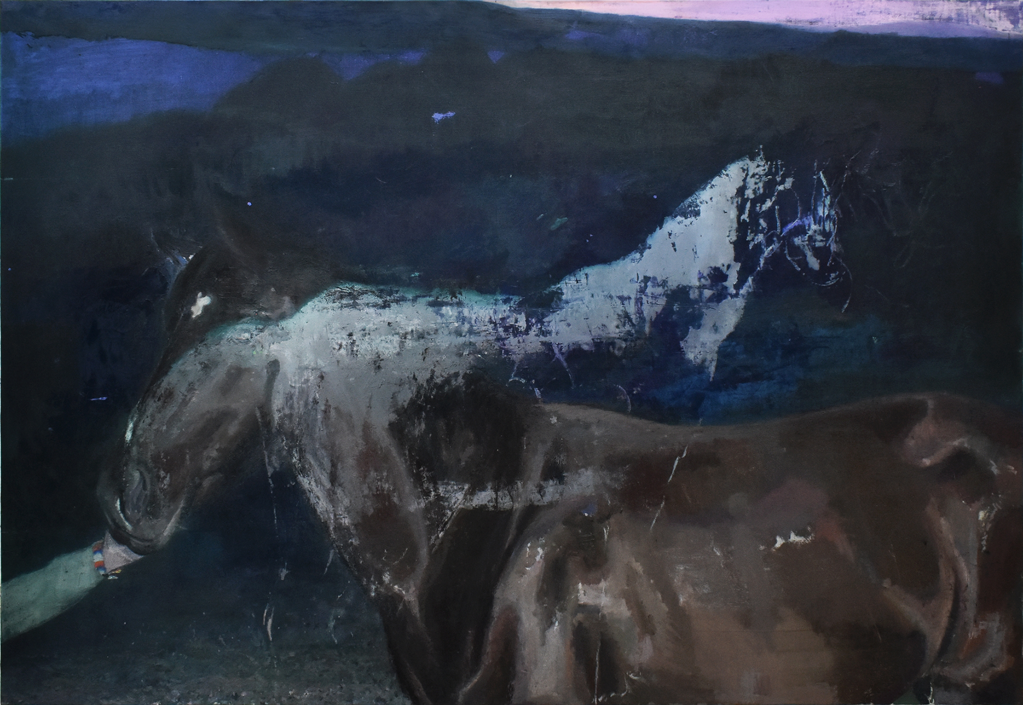 Cuando el sol se puso, 130 x 190 cm, oil on canvas, 2024