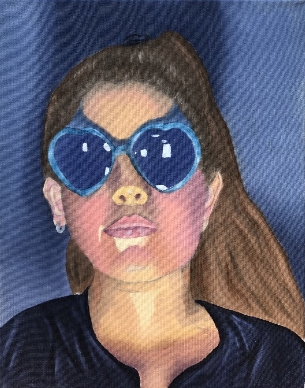 Melissa Sagaseta, Self Portrait 1, 18x21 inches, ART-102: Intro to Painting