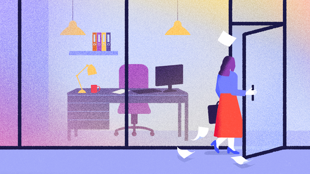 office lockdown Illustration María Hergueta