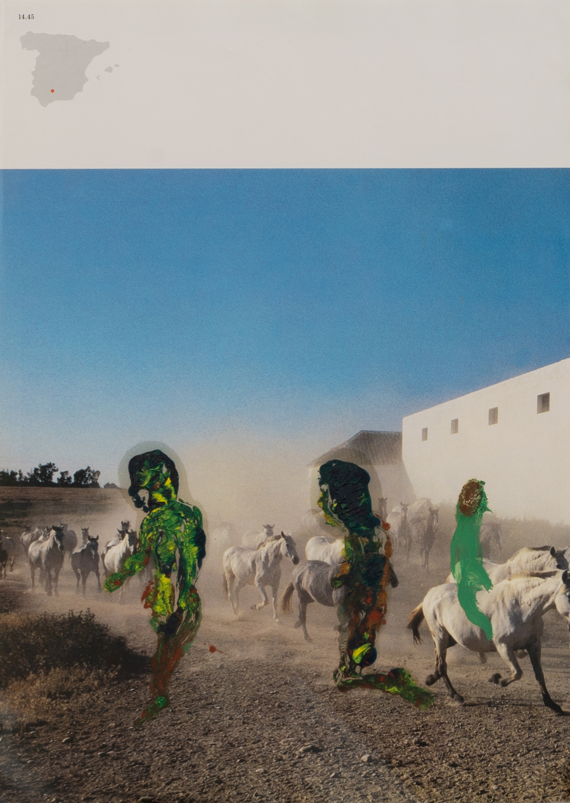 Days of the Messiah, 2021, Oil on a magazine cut, 36X24 cm