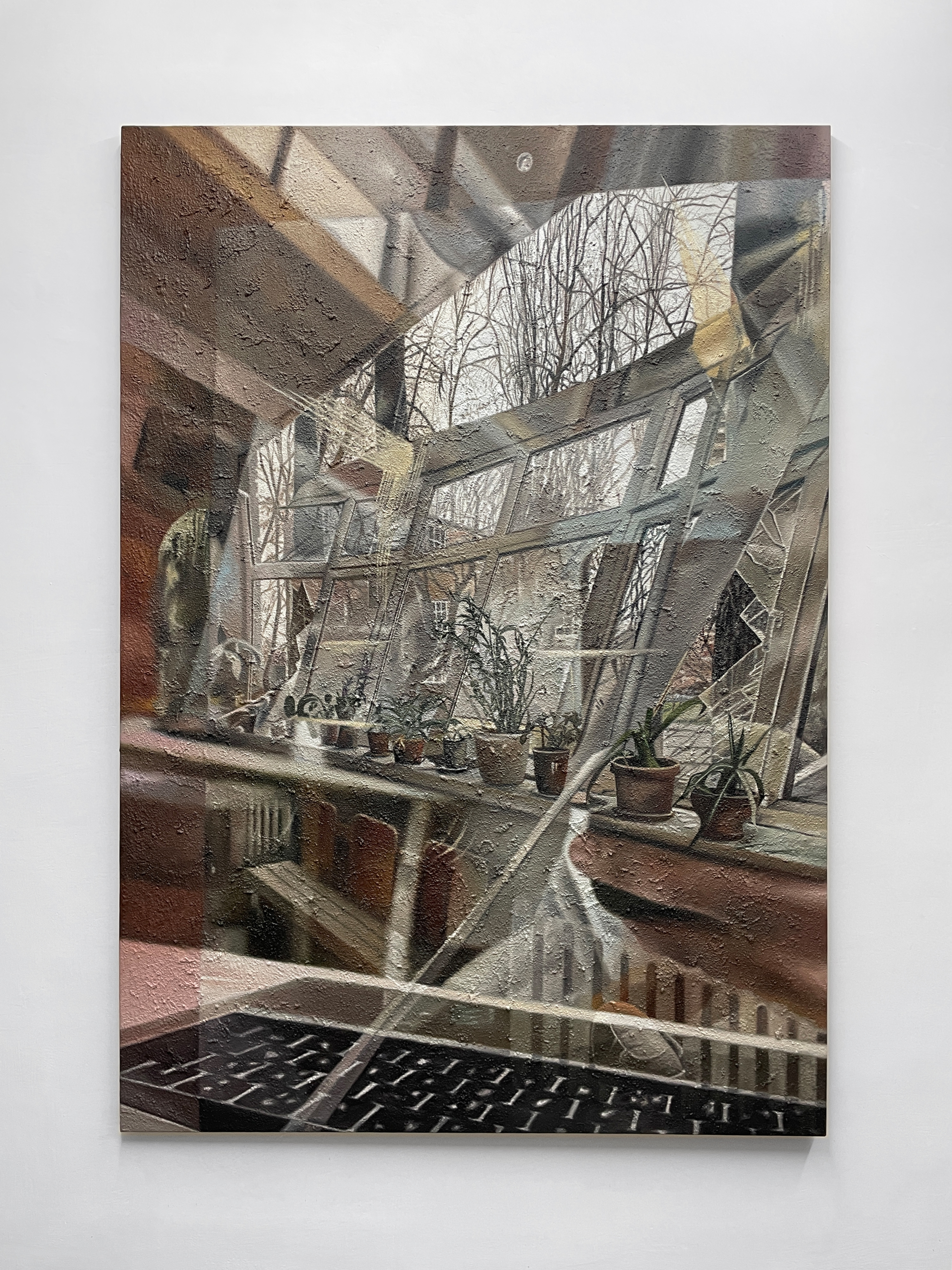 Studio of the Mykhailo Boichuk Kyiv State Academy (3)Soil, sand, dust, acrylic, oil on canvas, 200x140 cm, 2025