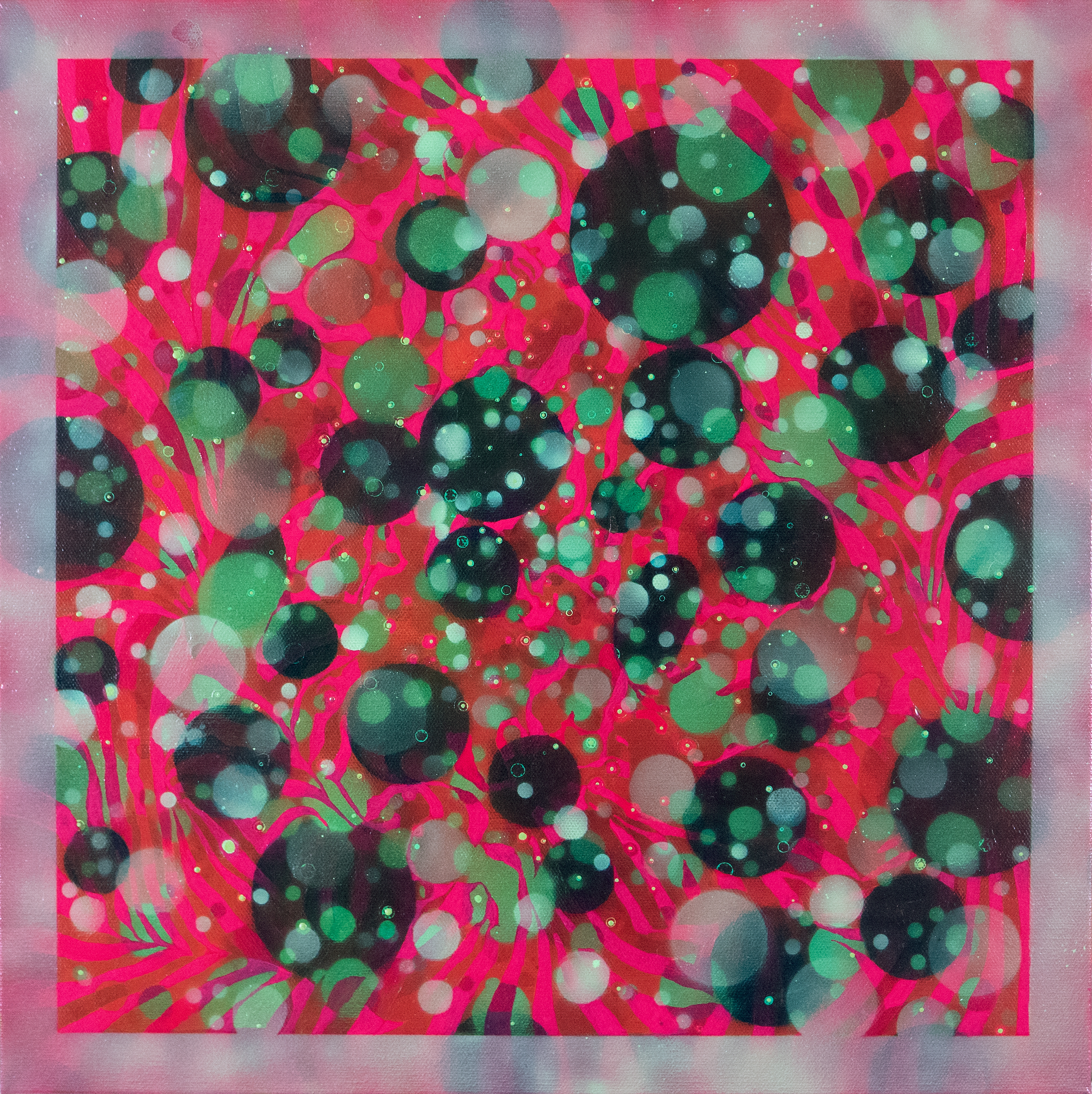 Psychomanteum, acrylic on canvas, 18 in. x 18 in., 2021