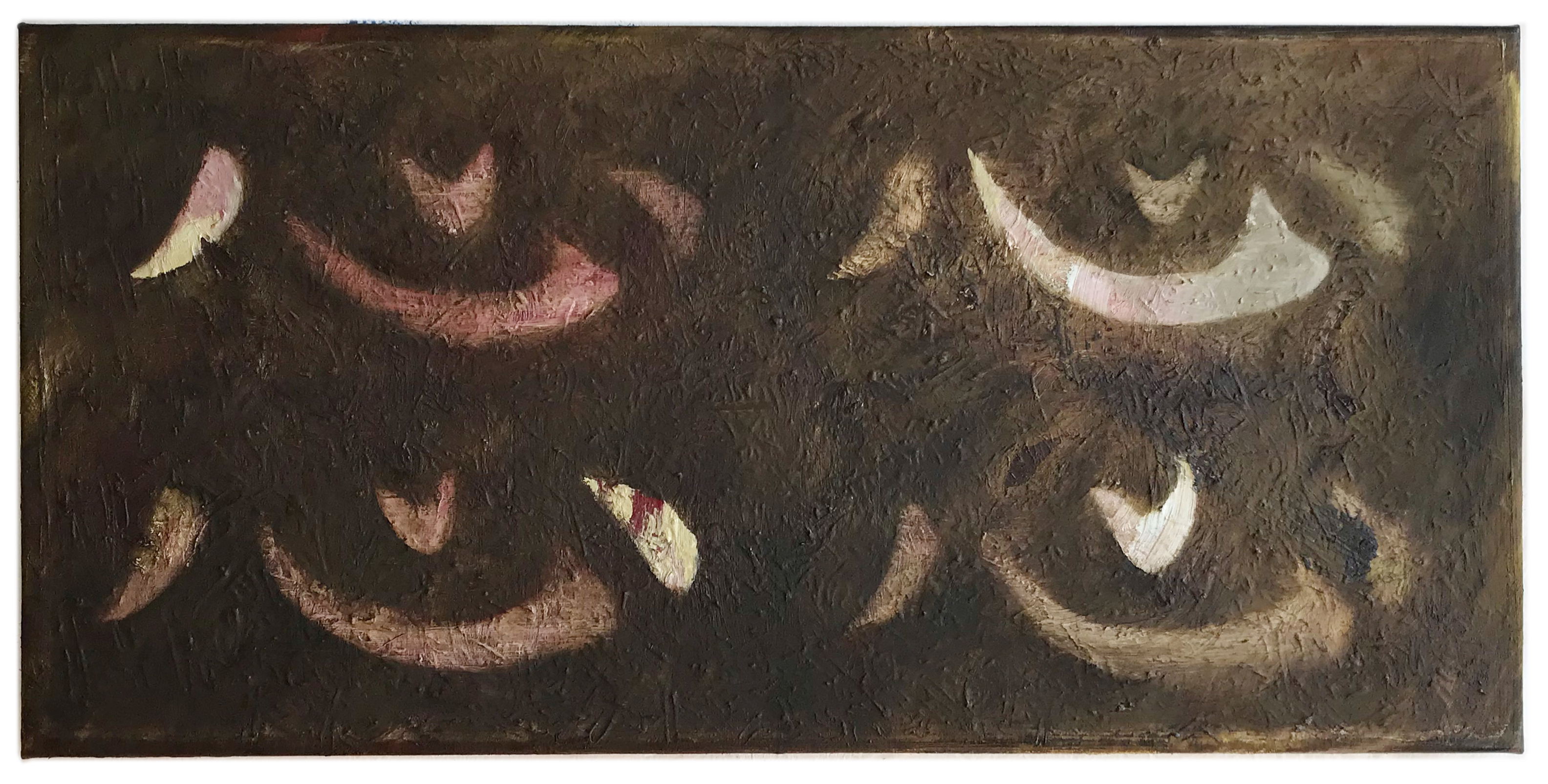 "Incompatible(水土不服)(III) : A heart has four strokes",2024, 70x36cm, oil and charcoal on canvas