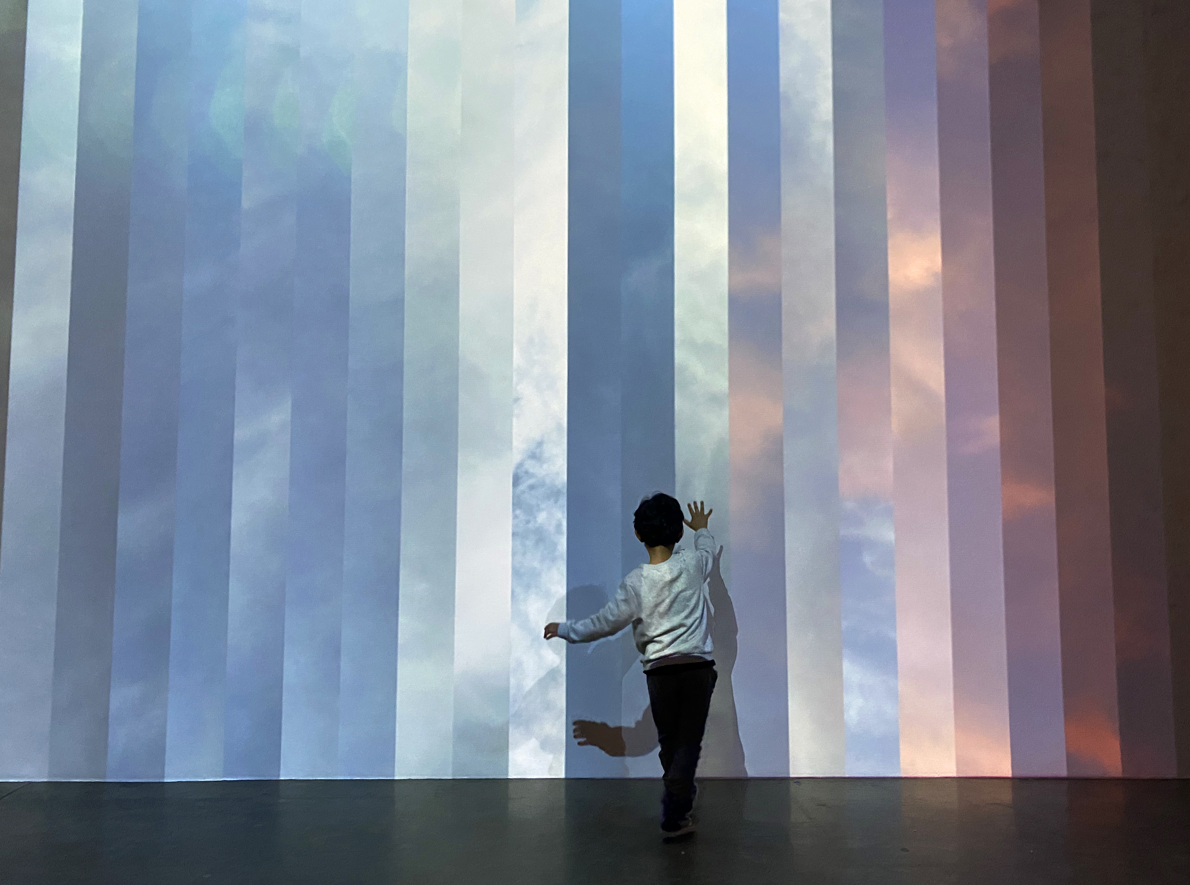 Any Instant Whatever, 2020. Installation view in “Sky” at Williamson Gallery, Pasadena, California. Duration: 90 minute, loop. Dimensions: 15 x 36 feet