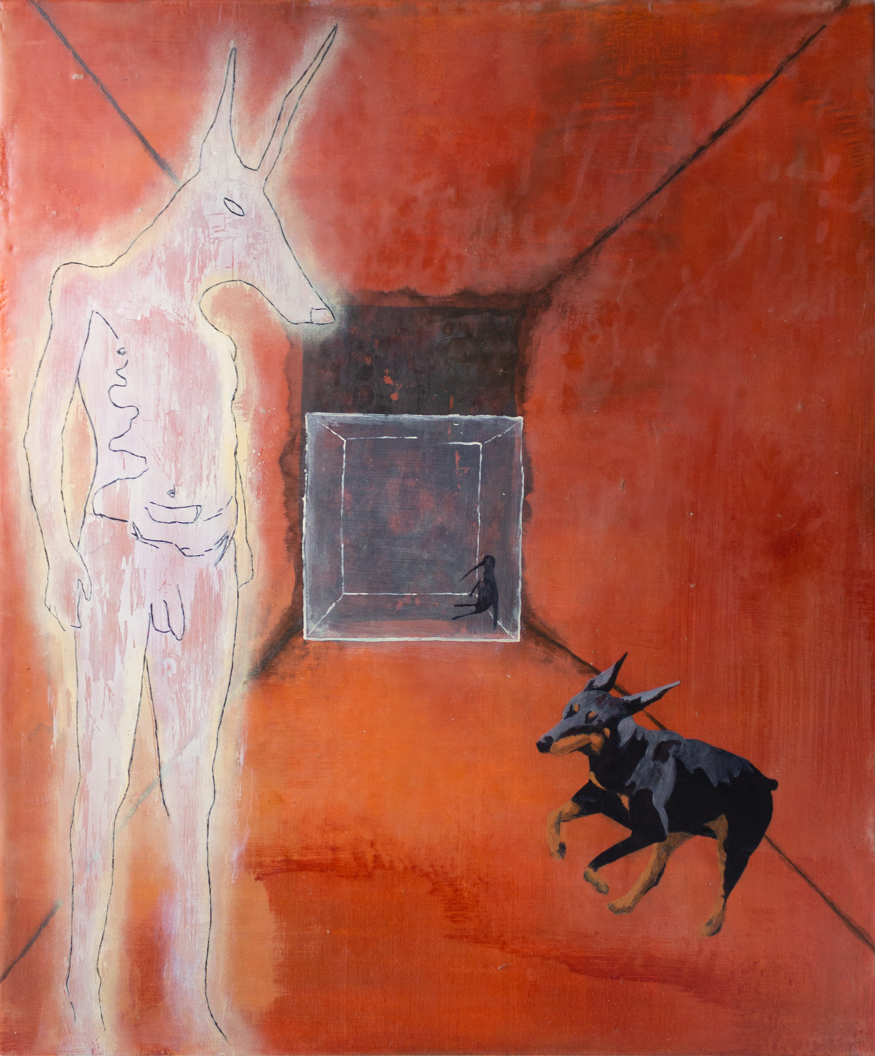 At the end of the corridor // Acrylic & Encaustic on Board // 51x61cm // 2020
