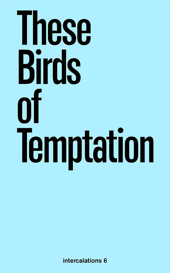 2021, THESE BIRDS OF TEMPTATION. Cover of the book co-published by K. Verlag and the Haus der Kulturen der Welt, Berlin.