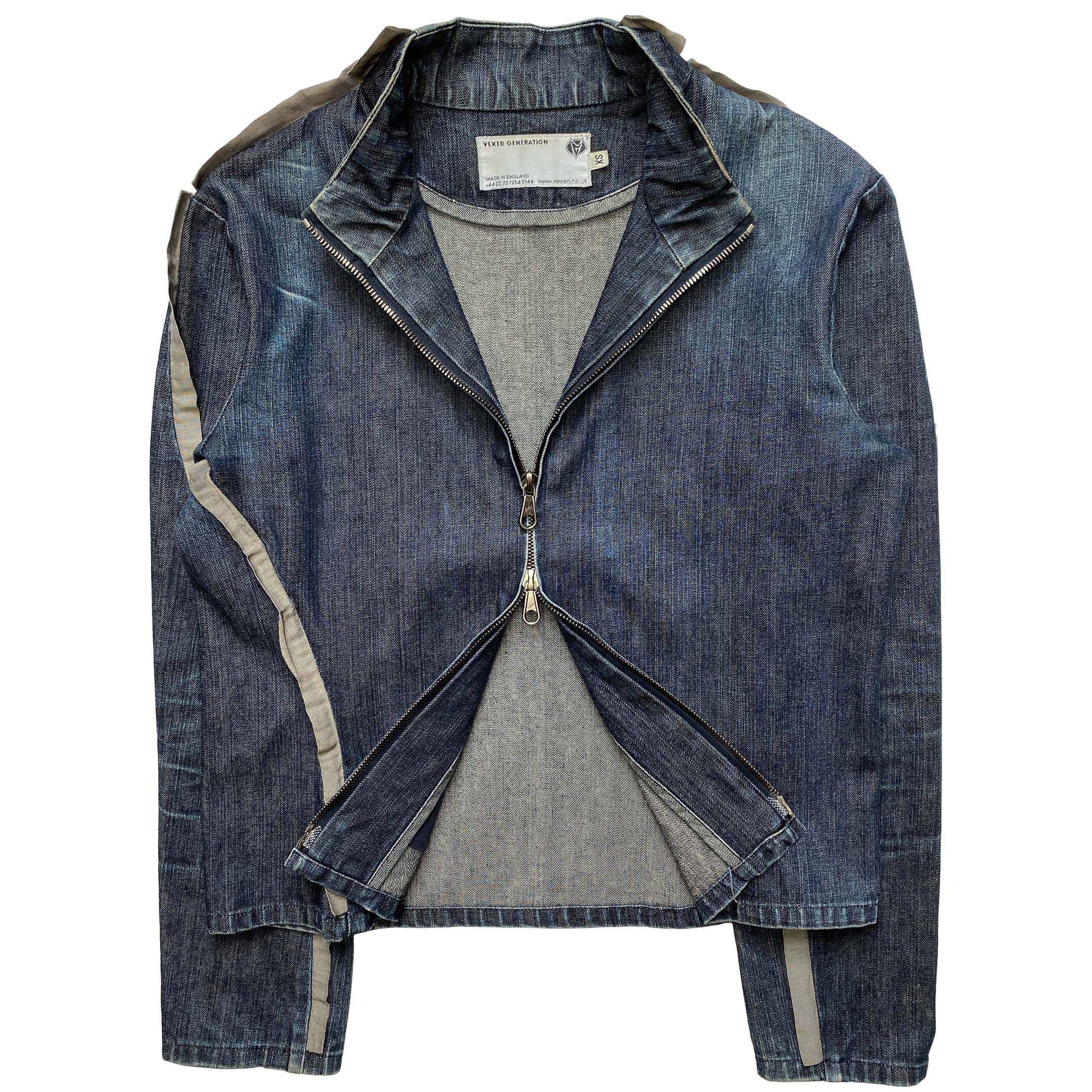 Vexed Generation, 1990s 'Recovery Position' Denim Zipped Jacket