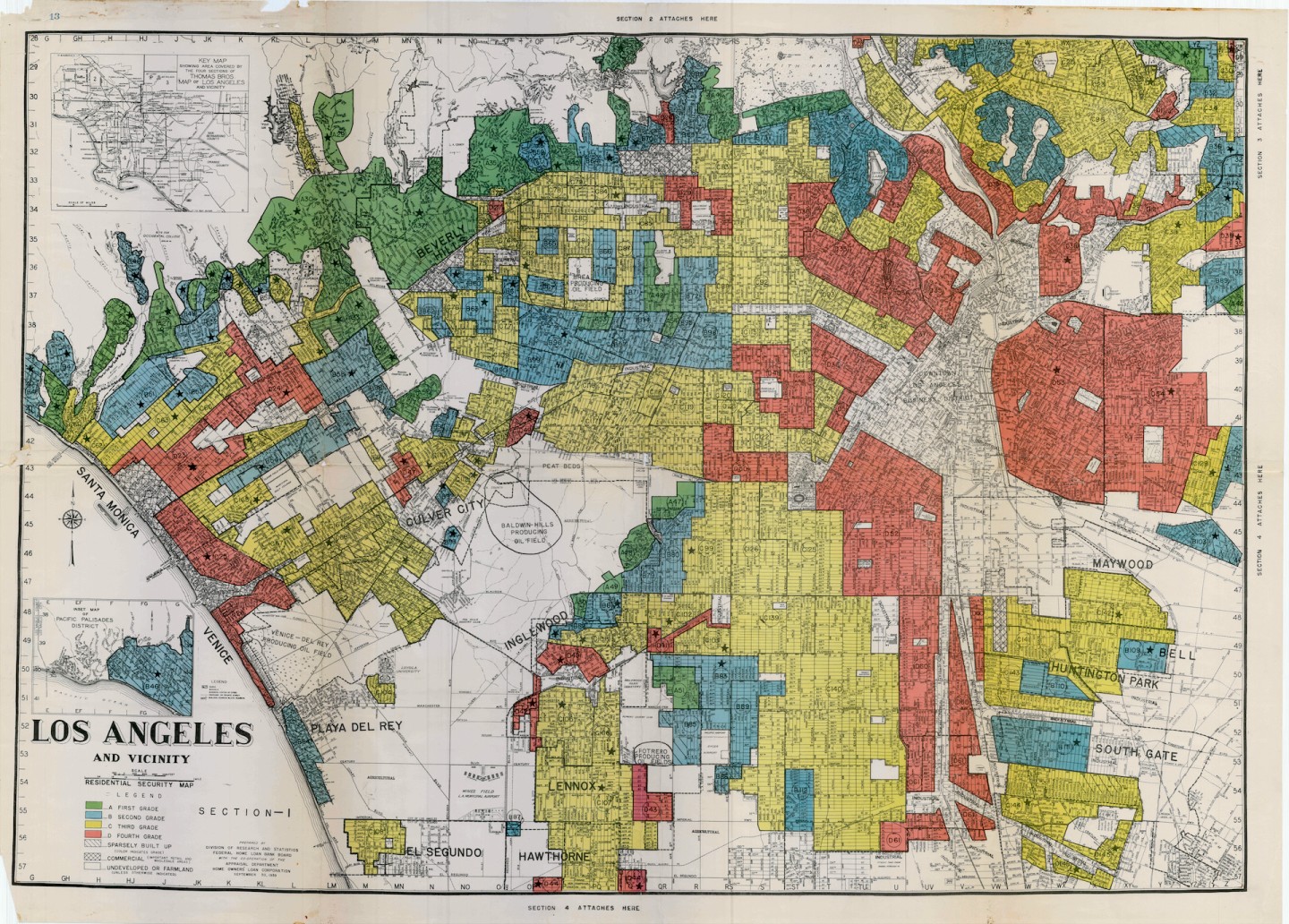 The 1938 Home Owners’ Loan Corporation map of Los Angeles.