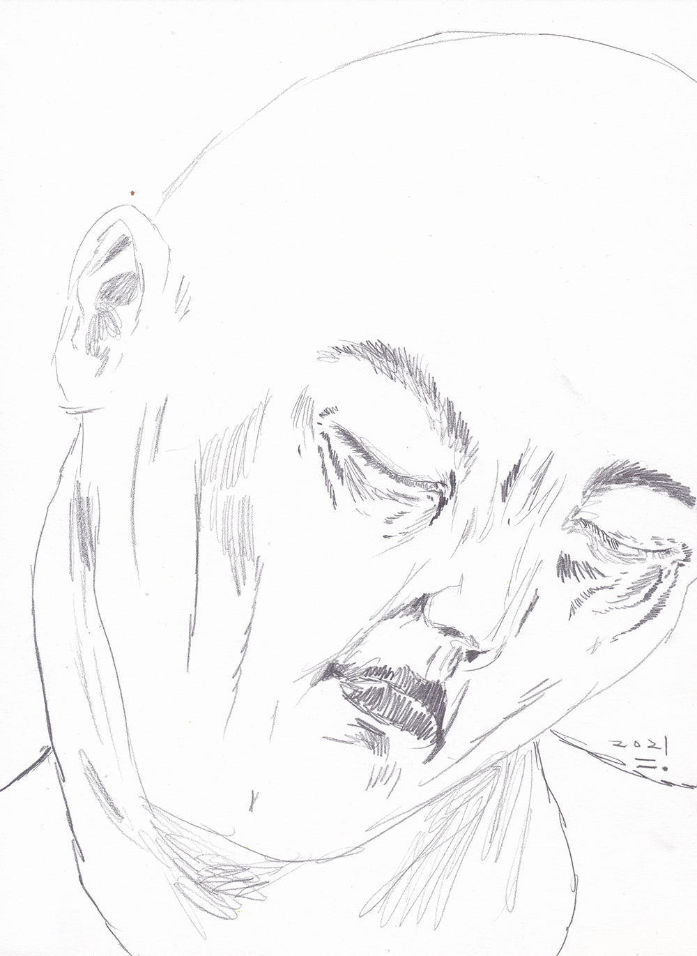  Stop it, 2021, pencil  paper, 29.7*21(cm)