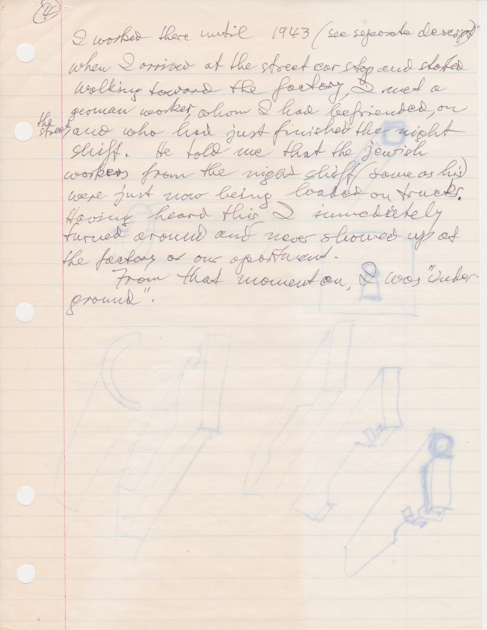 Early, handwritten notes about Bert's childhood in Berlin (5/5)