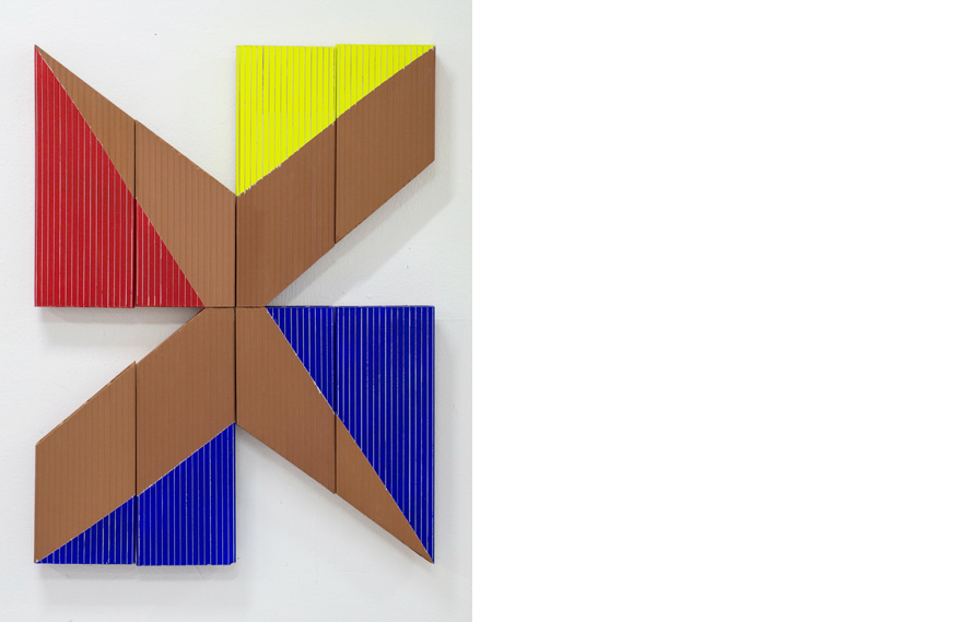 Oscar Abraham Pabón, Retina, Materia y memoria II-A, 2018. Acrylic on clay bricks, 39 x 30 x 1.5 inches.