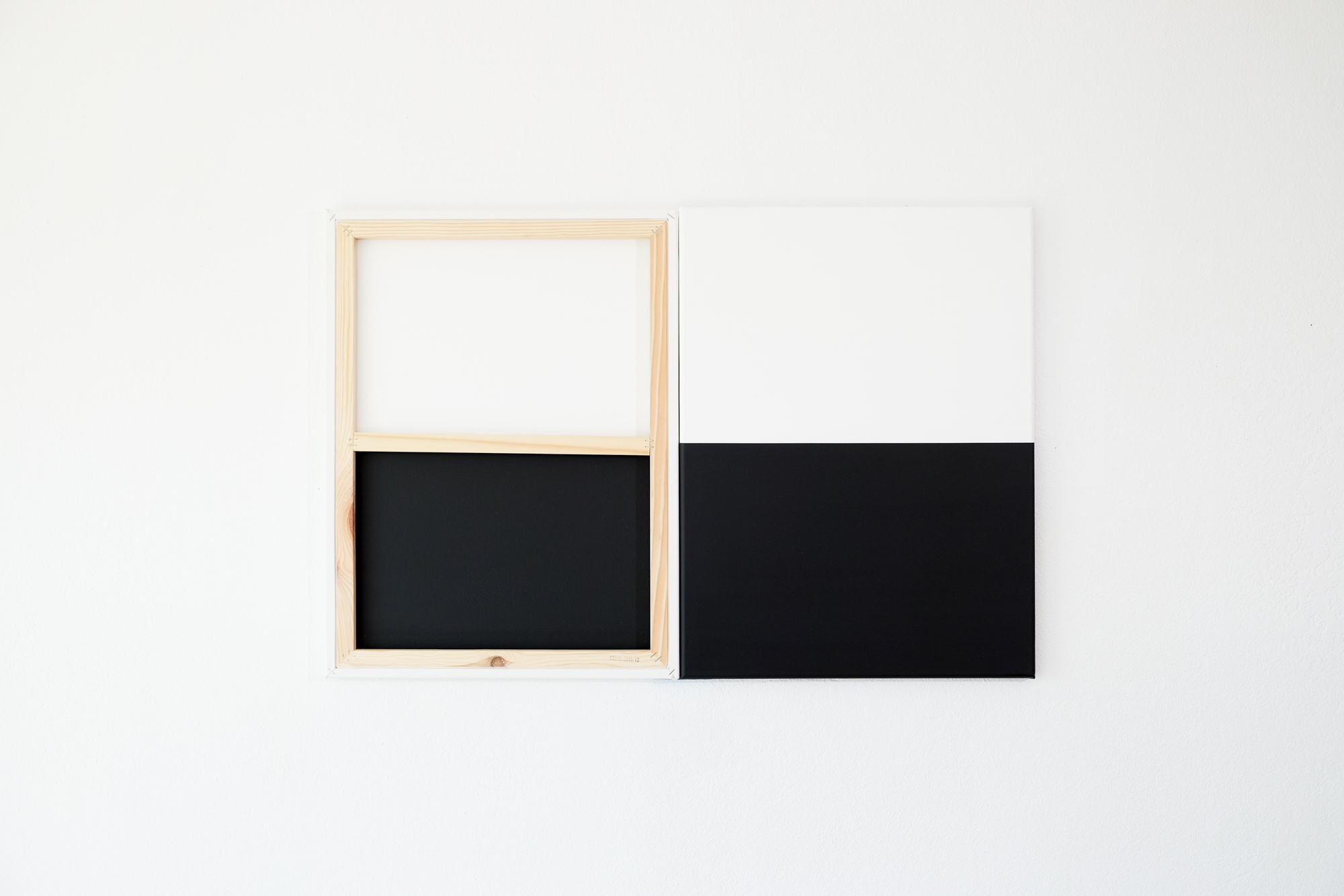 Front/Back White/Black (Horizontal), 2019, Acrylic on canvas, 24 x 36 in