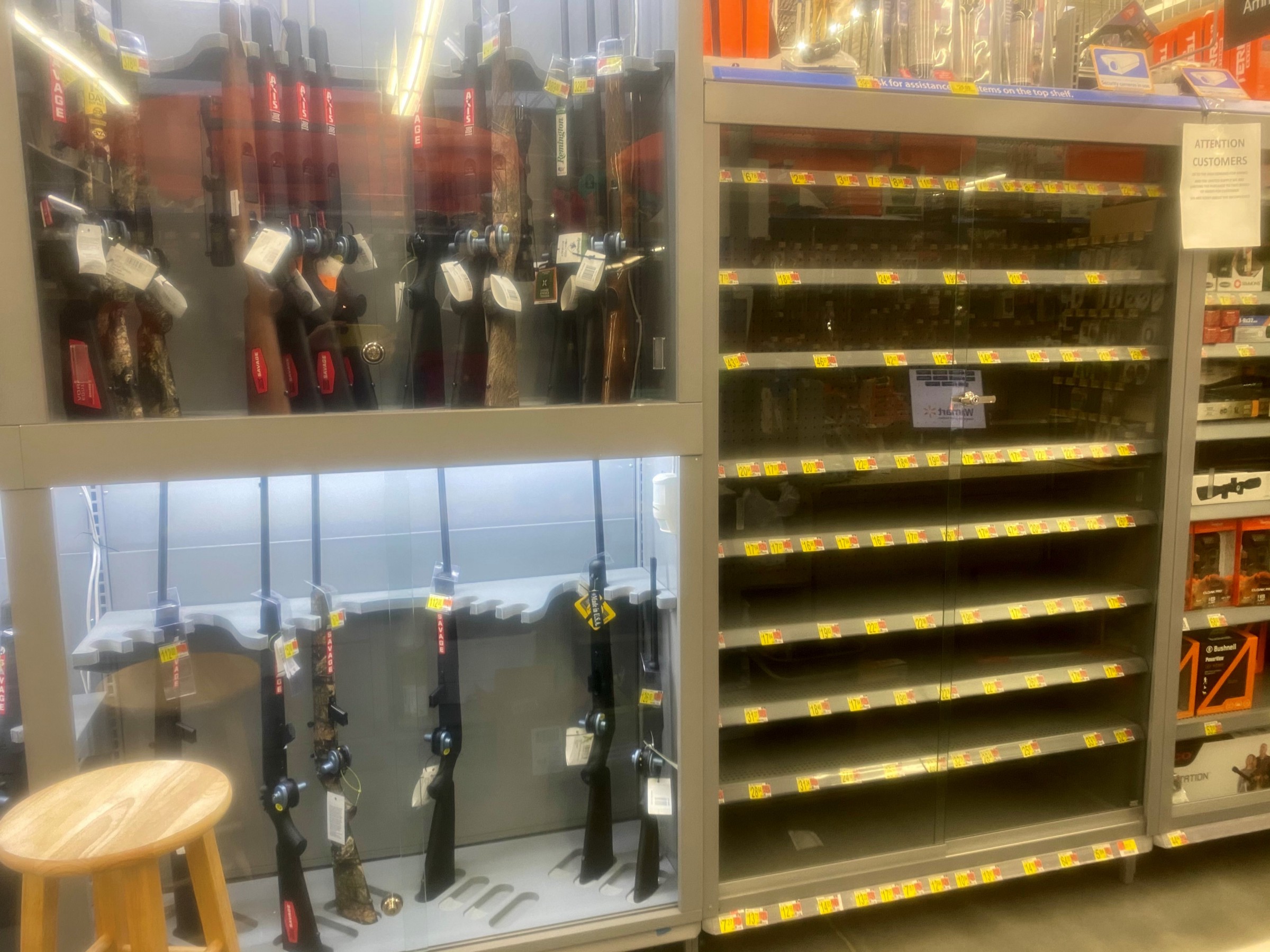 Guns, ammo going back on the shelves at Walmart