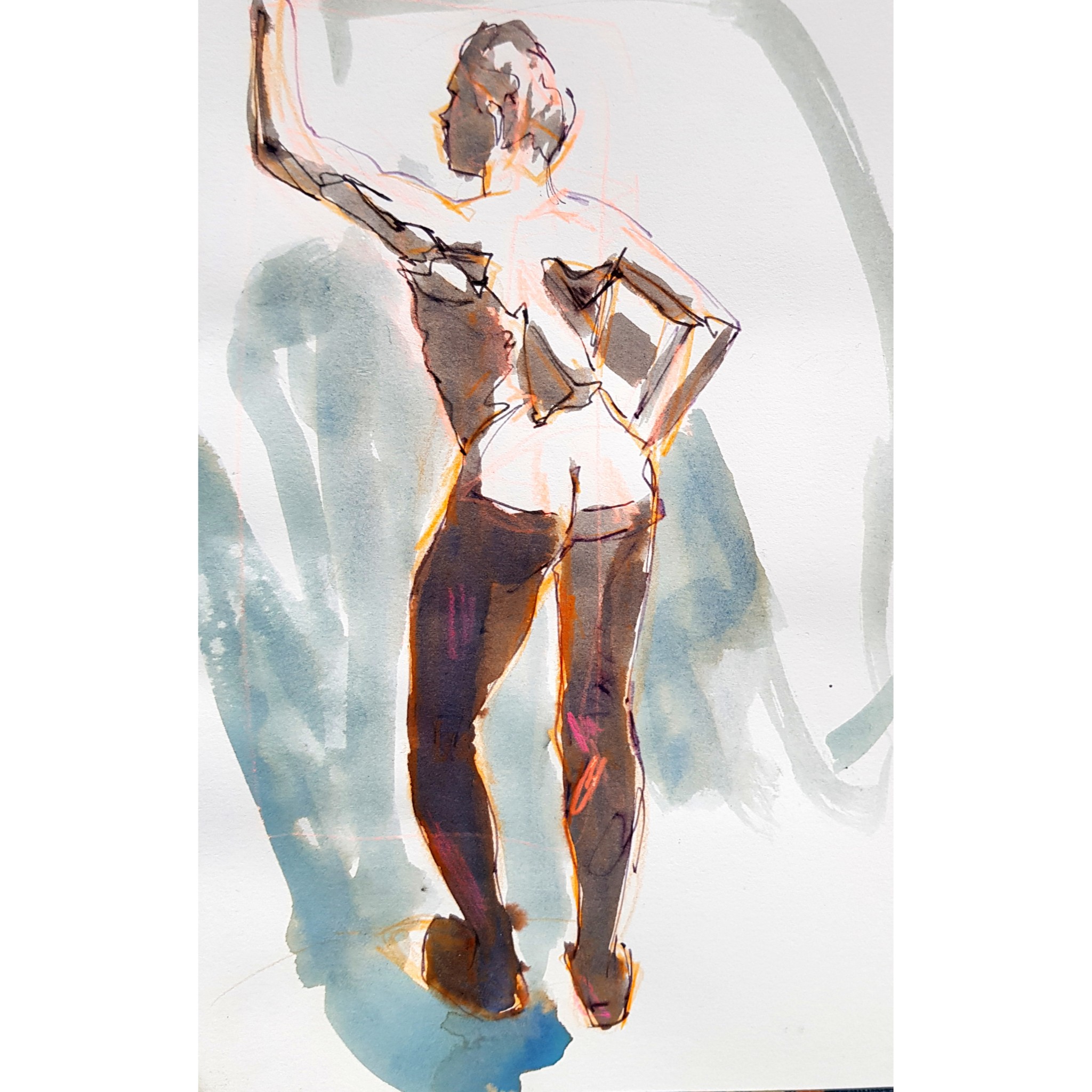 Guiseppe shadows, ink and coloured pencil on paper, 