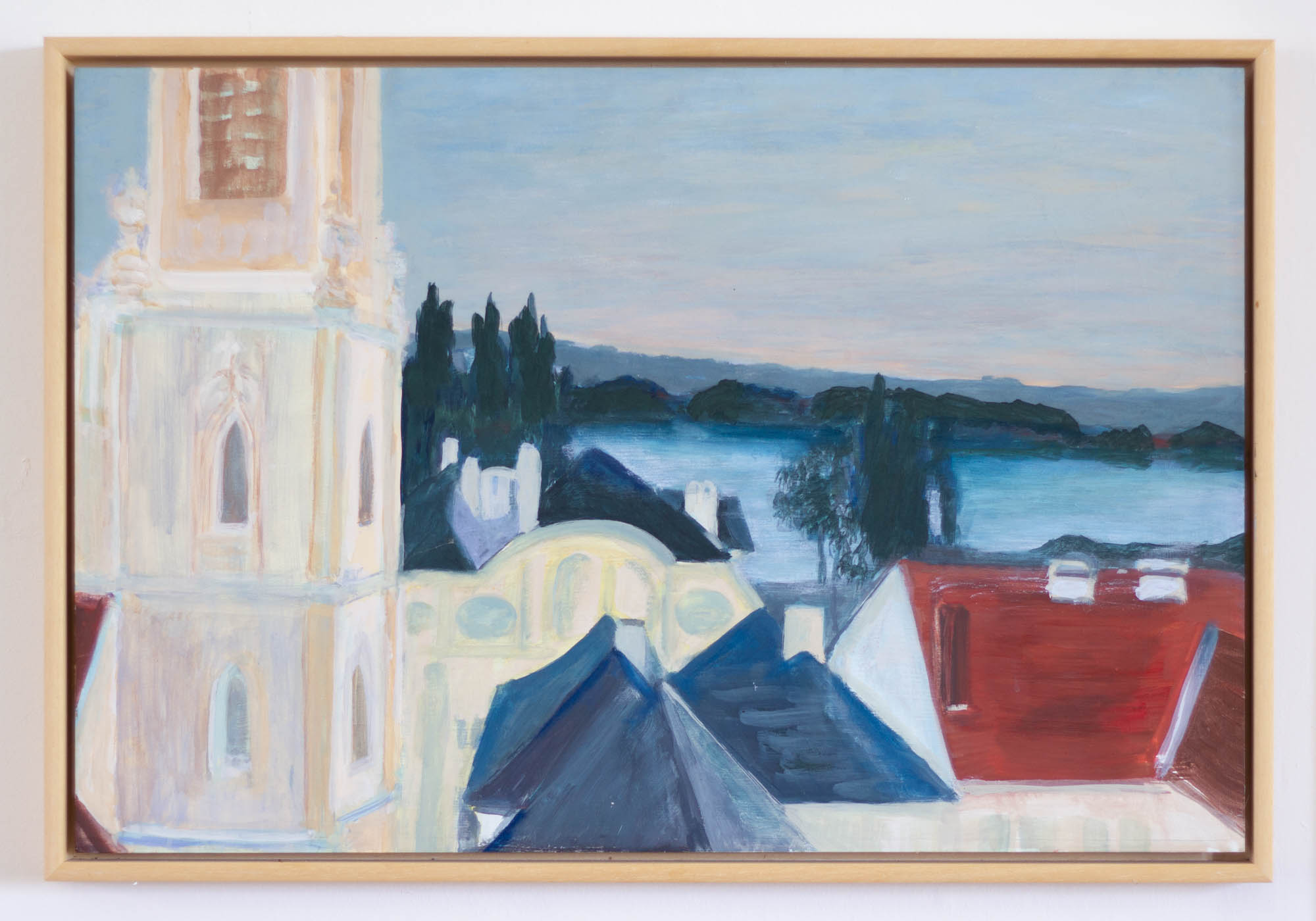 Stein at the Danube, Egg Tempera/ Canvas, 2018, 40,5x60cm