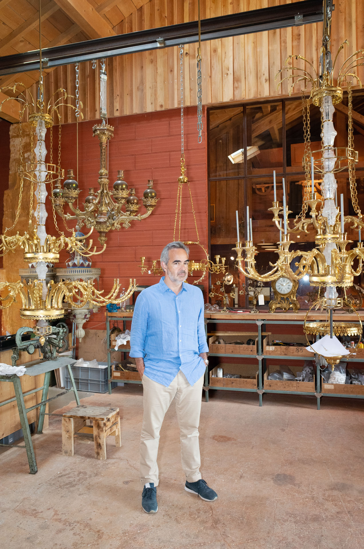 Reportage pour Les Echos Weekend dans l'atelier de Mathieu Lustrerie