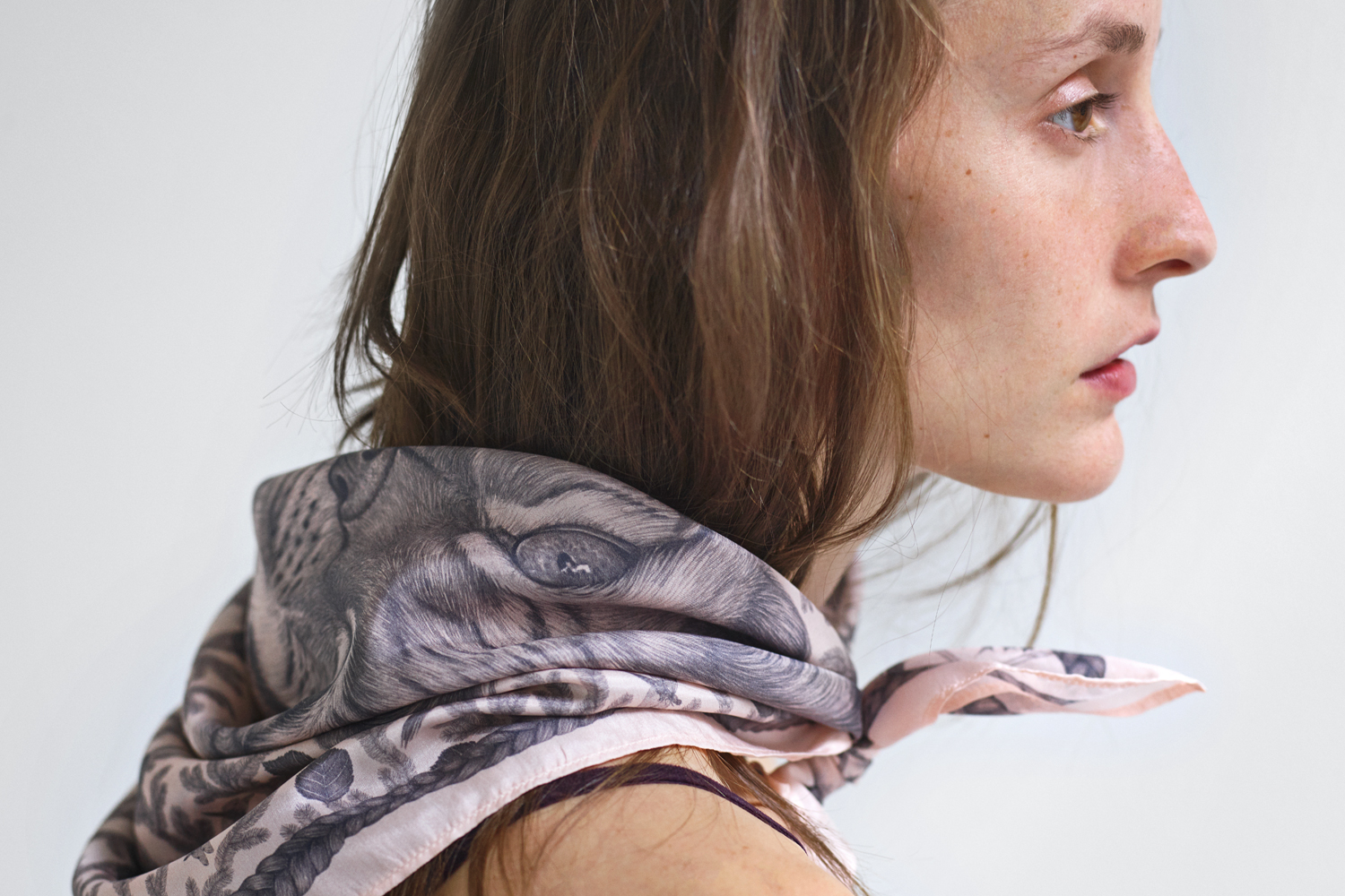 Pink Lynx silk scarf