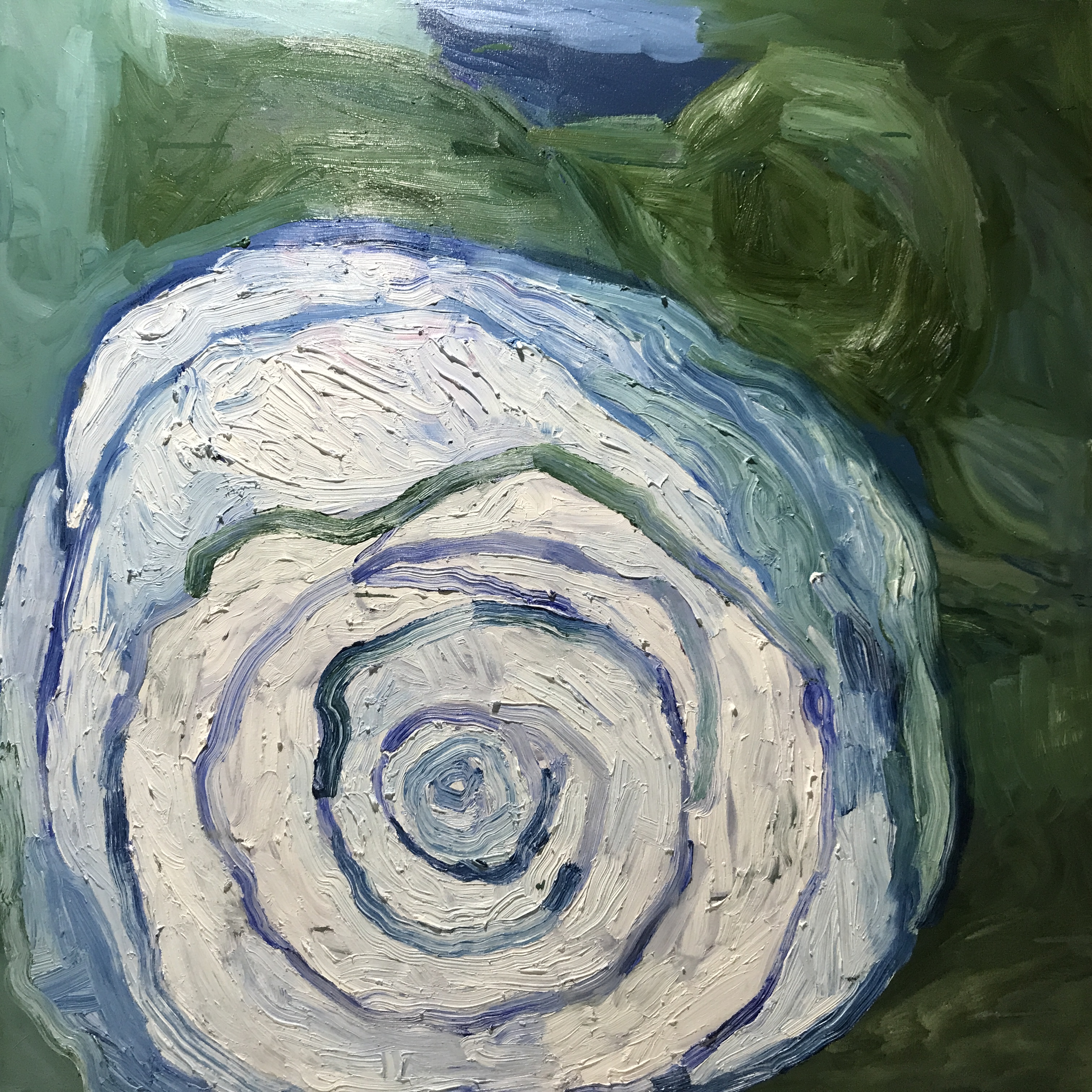 Whirling Camellia, 2021, Oil on canvas, 48"x48" in