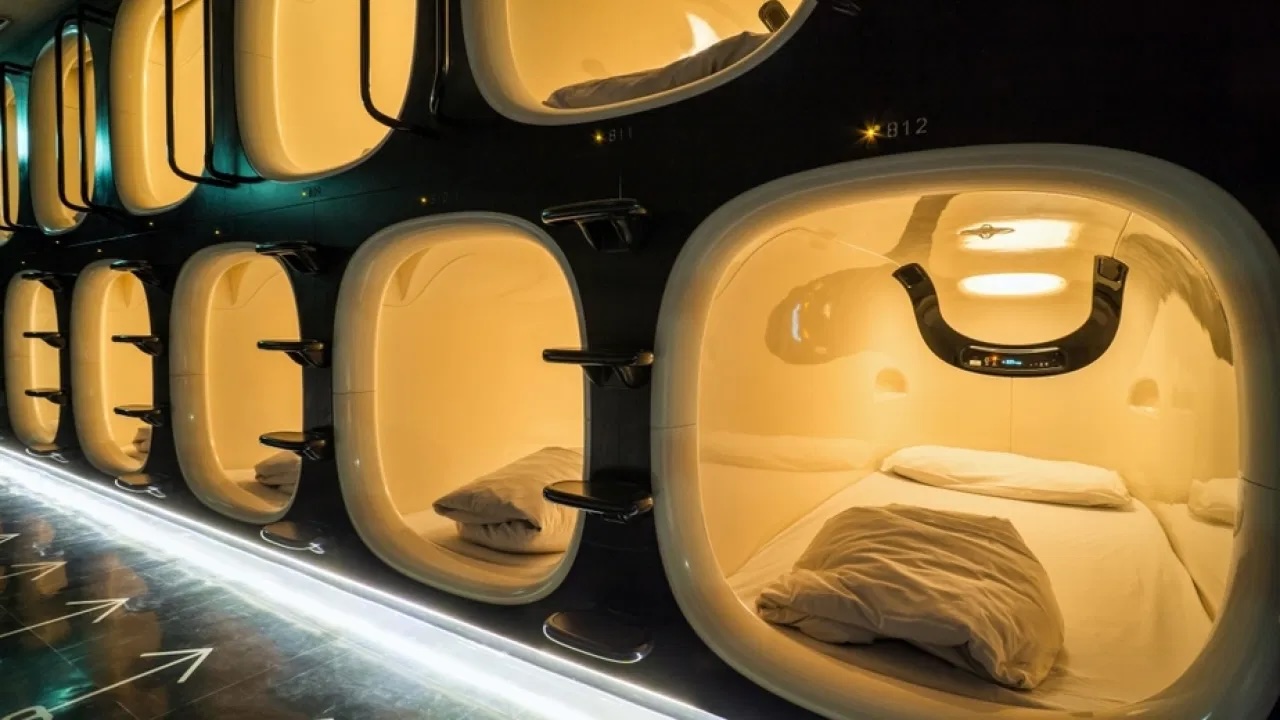 Capsule hotel, Japan