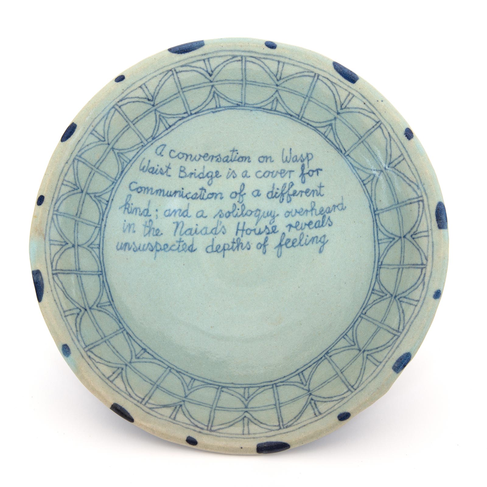HN1150 Swatow ware bowl “A conversation on Wasp Waist Bridge”, 6.10.15Glazed ceramic stoneware9.5 x 26cm