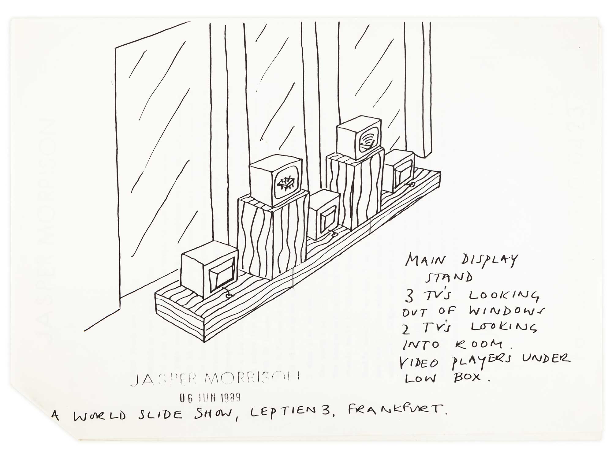 Plan de l'exposition "A World Slide Show", Frankfurt 1989 © Jasper Morrison (jaspermorrison.com)