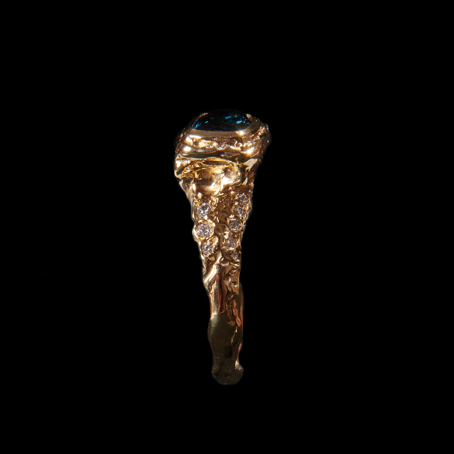 Bespoke Eva Ring Teal Tourmaline & Diamonds