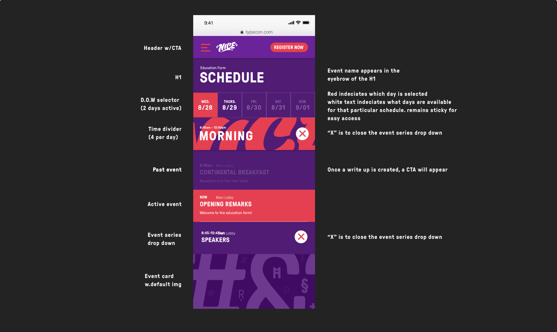 A view of the featured modules and actions from the design system