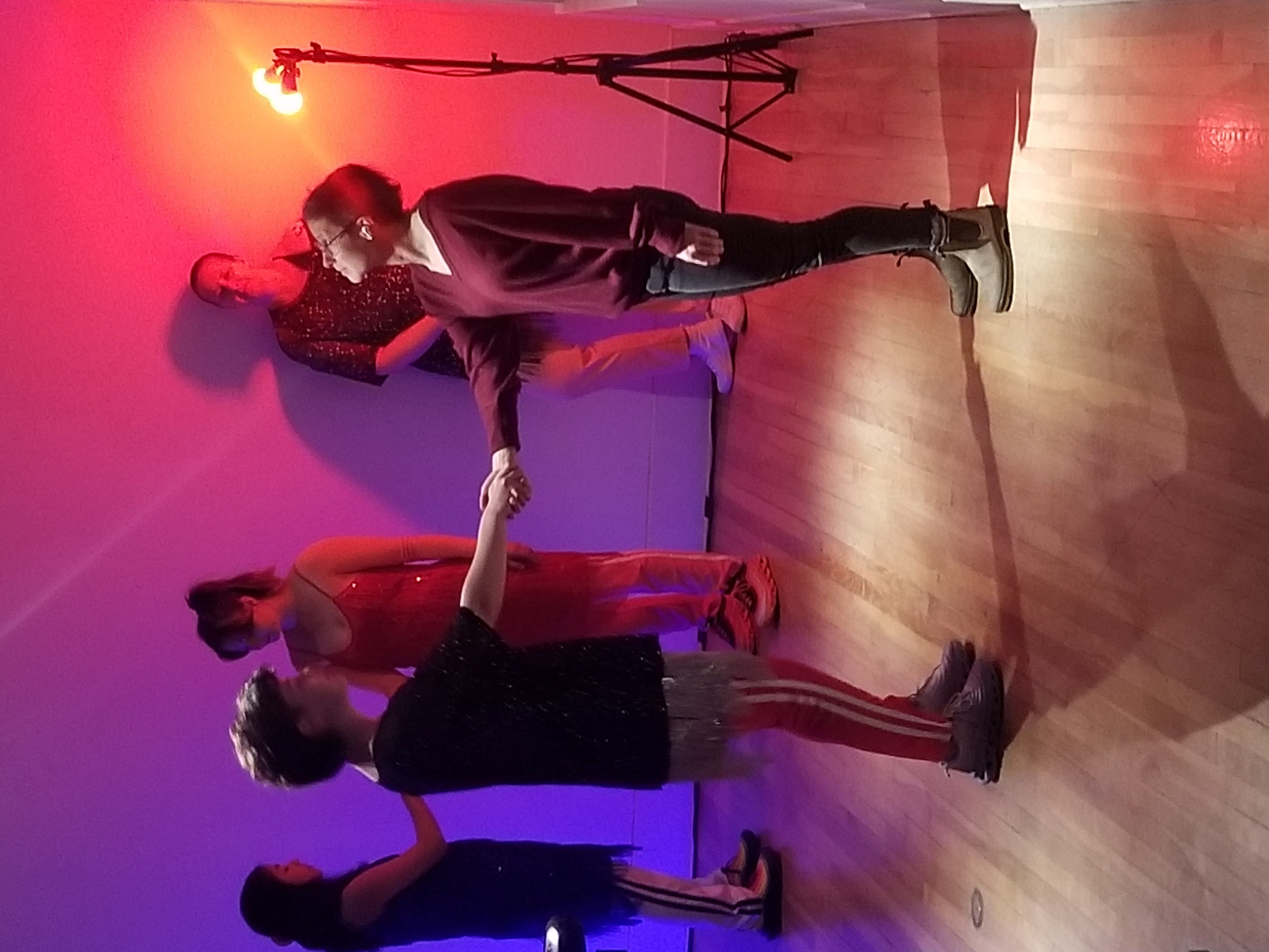 Audience-participant performs with dancers of Ether Dust, Marfa