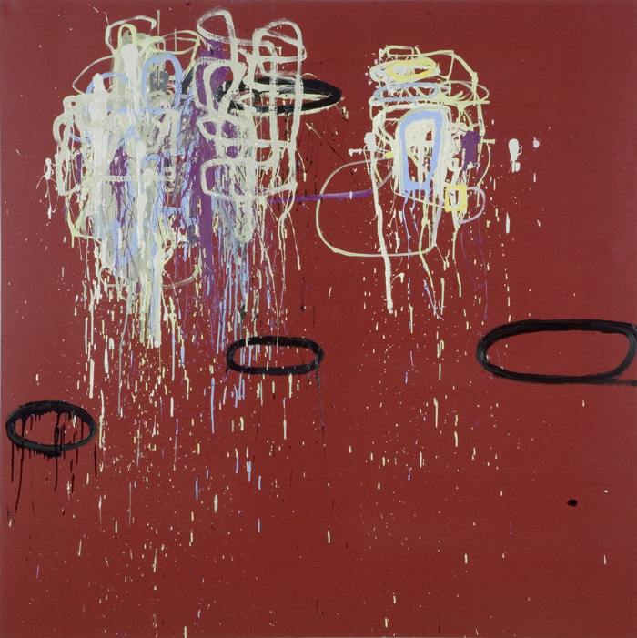 As Kingfishers Catch Fire, 2007, oil on canvas with crystallina, 72x72in
