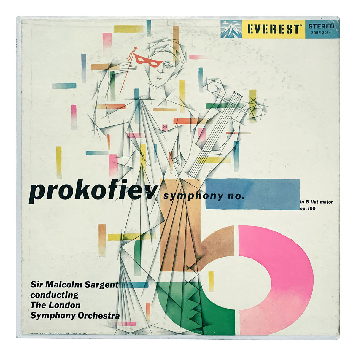 Everest SDBR 3034 Sergei Prokofiev - Symphony No.5 in B flat major, Op.100 London Symphony Orchestra - Malcolm Sargent Design: Alex Steinweiss (uncredited)