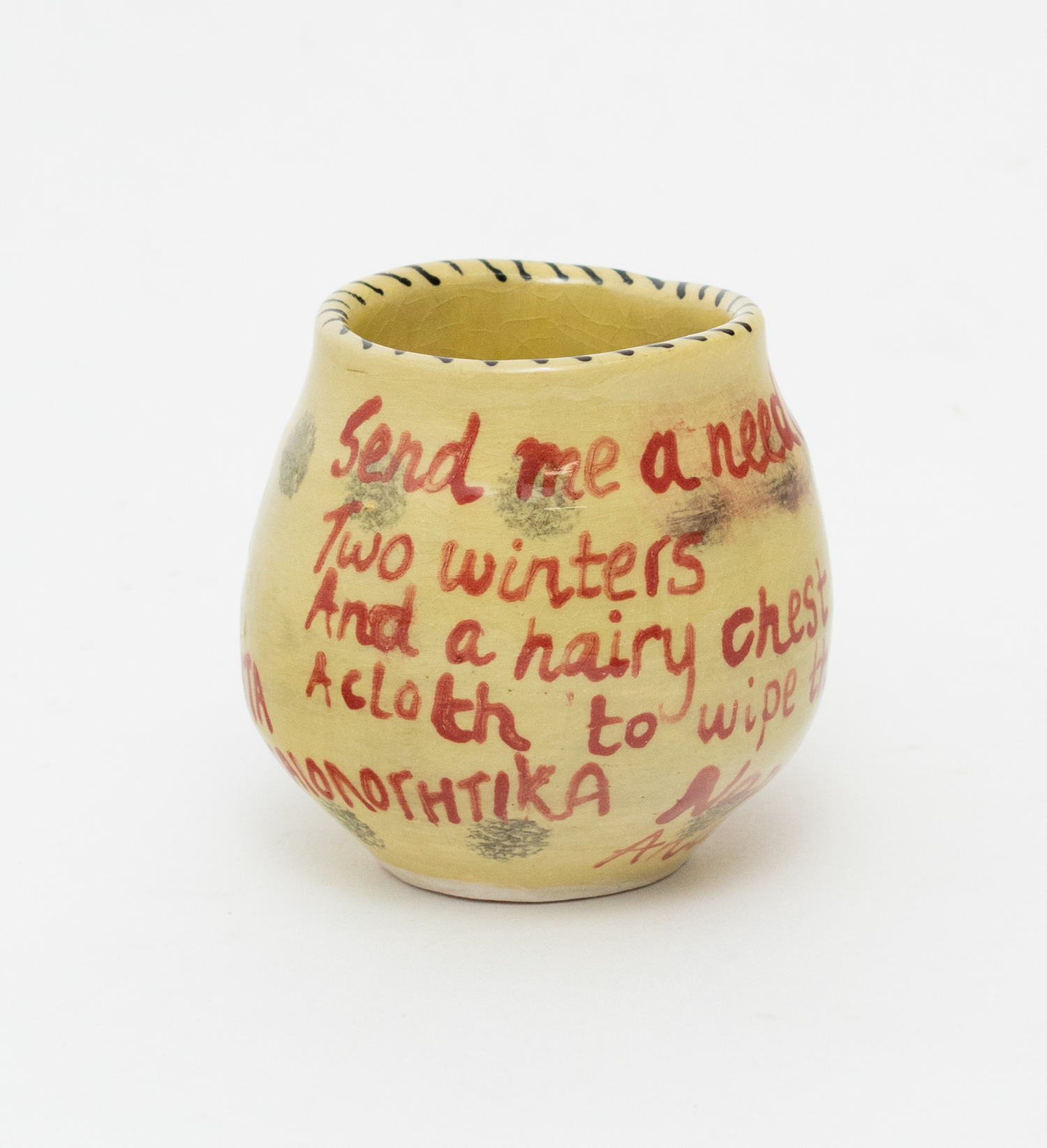 Constantina Iacovou, Dear Santa, 2025, Ceramic vessel, 8 x 8.5 cm