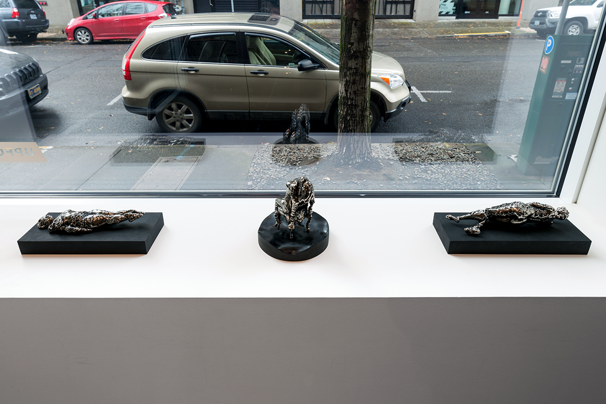 Kryptonite Morifications, 2007-2014, from left to right, Bride, Mortification 01, Mortification 04, 2016 Beneath the Veil exhibition at Upfor Gallery, Portland; photo: Mario Gallucci, courtesy Upfor.