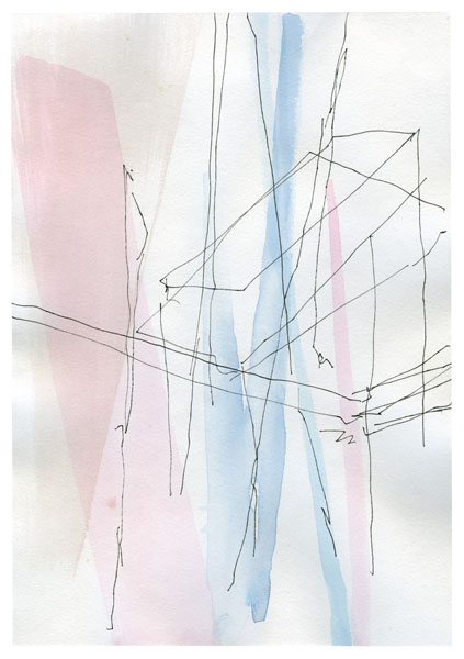 29. 2015, acrylic and ink on panel, 16 x 20 inches