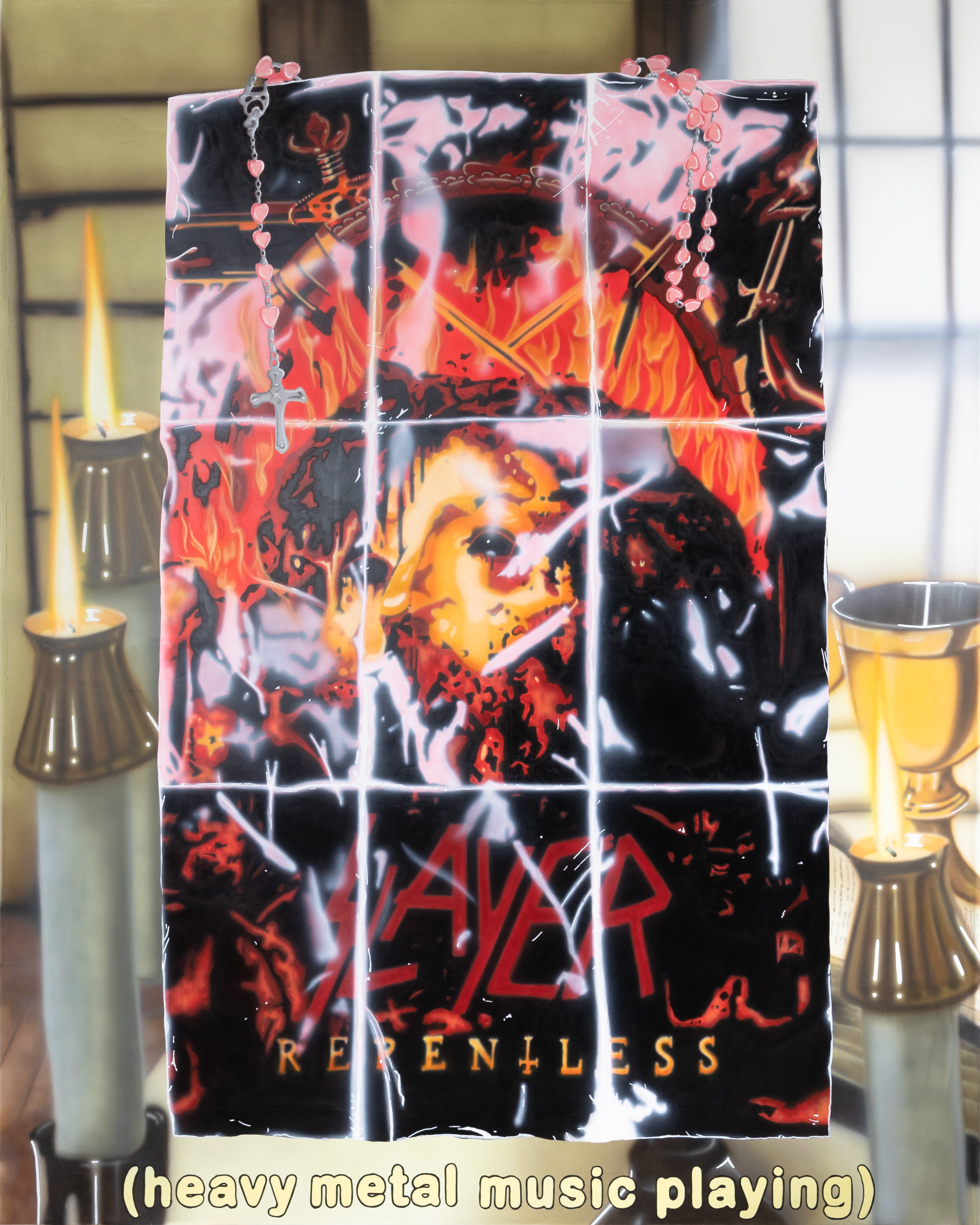 Eternal silence, light the candle and continue along the path // Acrylic on Canvas // 100x125cm // 2023