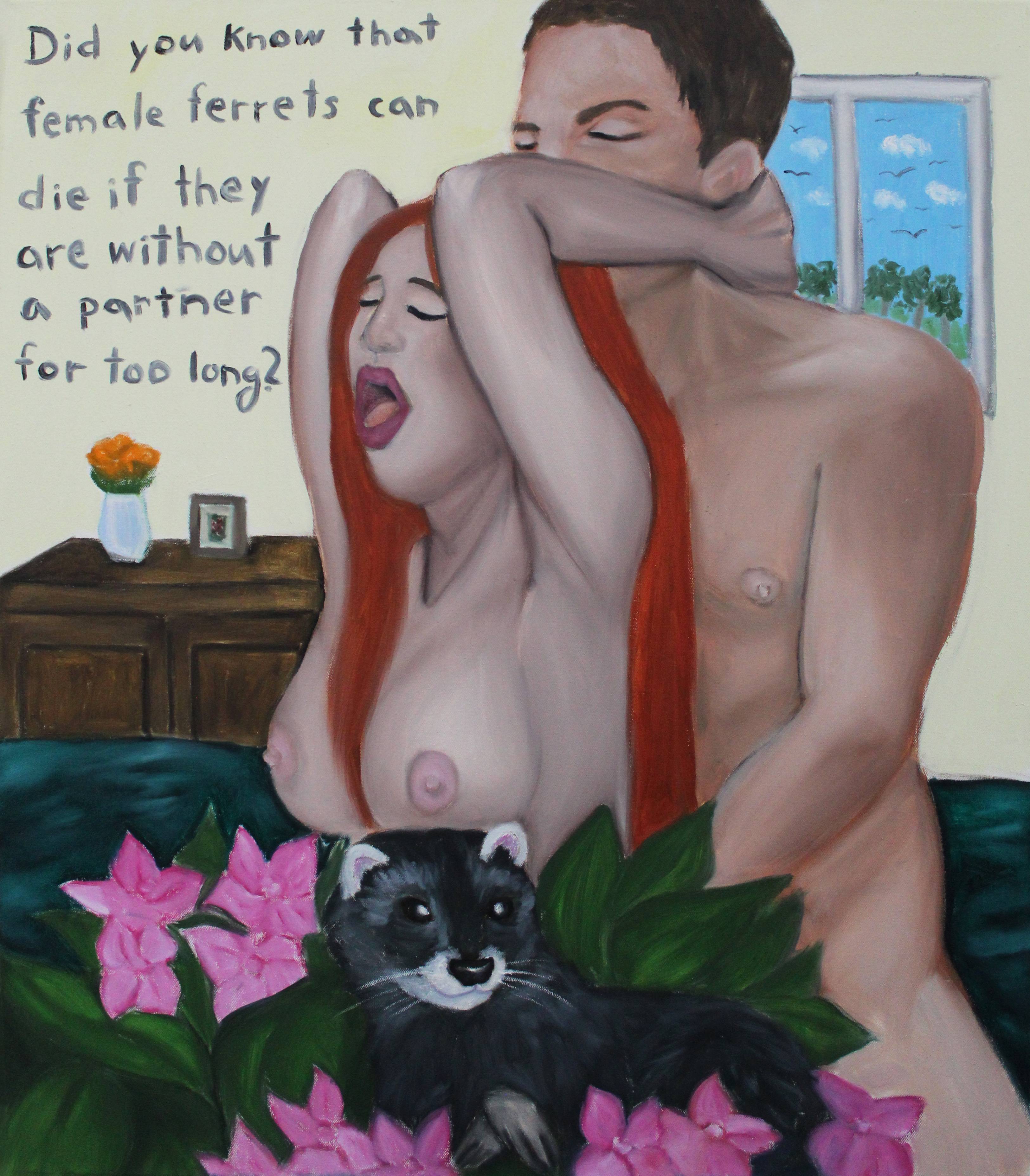 Ferret, Oil on canvas, 80x70 cm, 2021