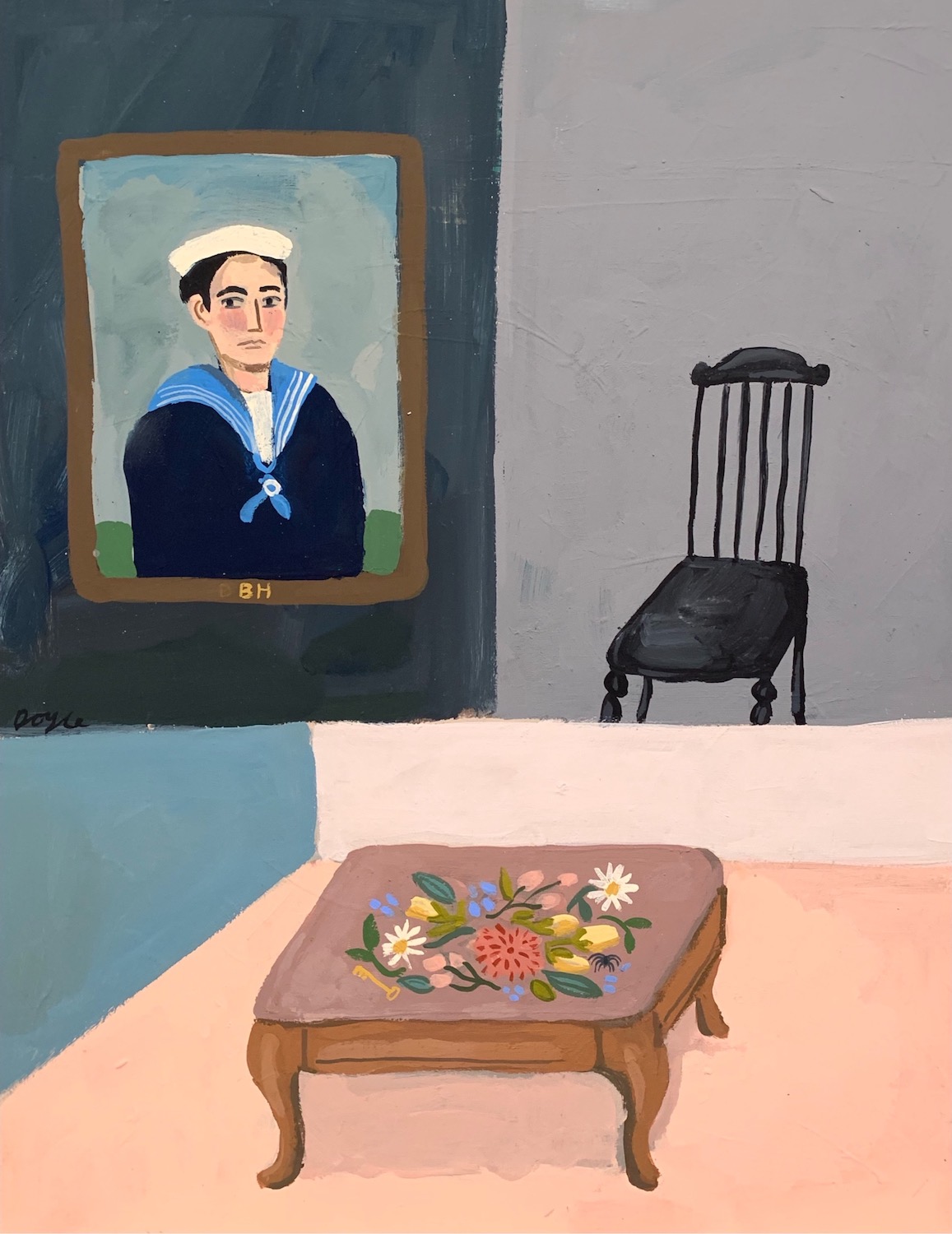 Michael Doyle, Mr Hagley's House, acrylic vinyl on panel board, 14 x 11 inches, 2019-2020, Sold