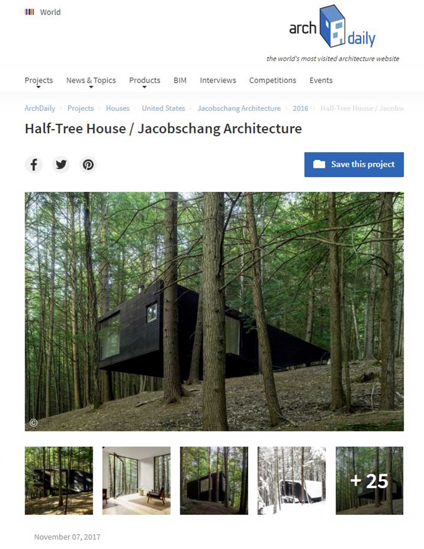 ARCH DAILY:NOVEMBER 07 2017HALF-TREE HOUSE